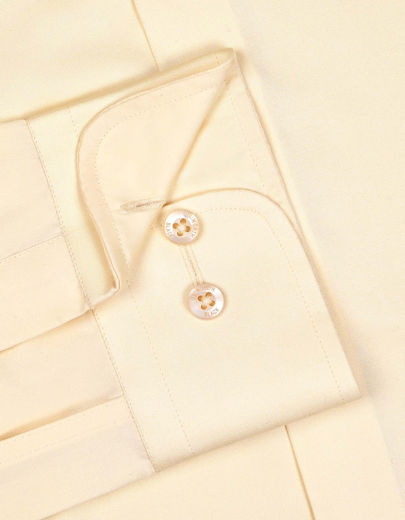 Cream Plain Smart Fit Shirt - Image 3
