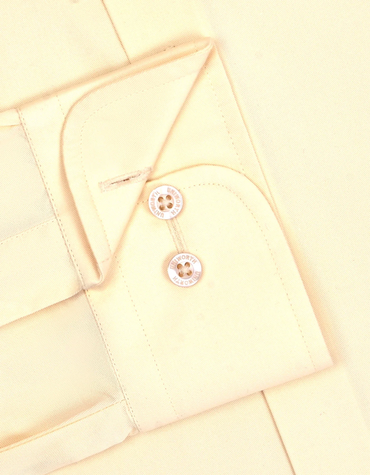 Cream Plain Tailored Smart Fit Shirt - Image 3