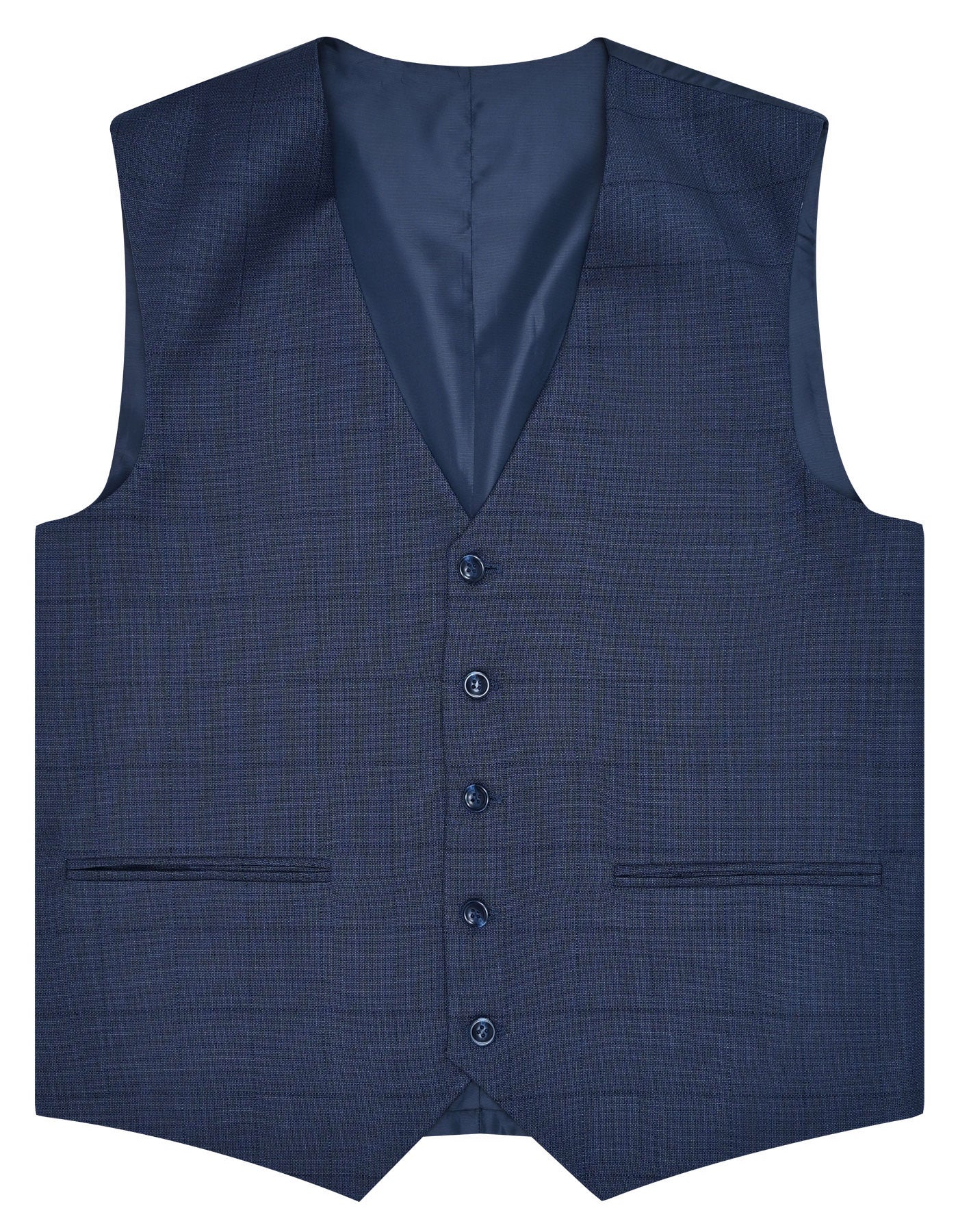 D Blue Check Classic Fit Suit - Image 3