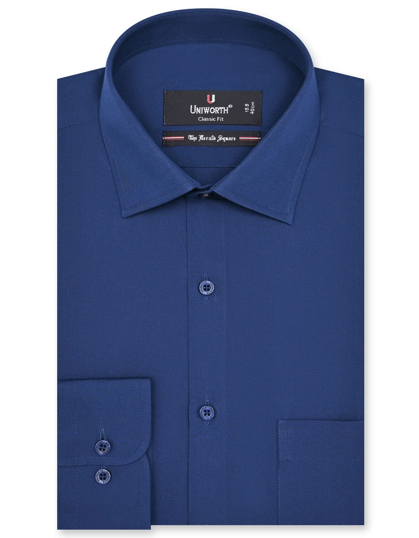 D Blue Plain Classic Fit Shirt