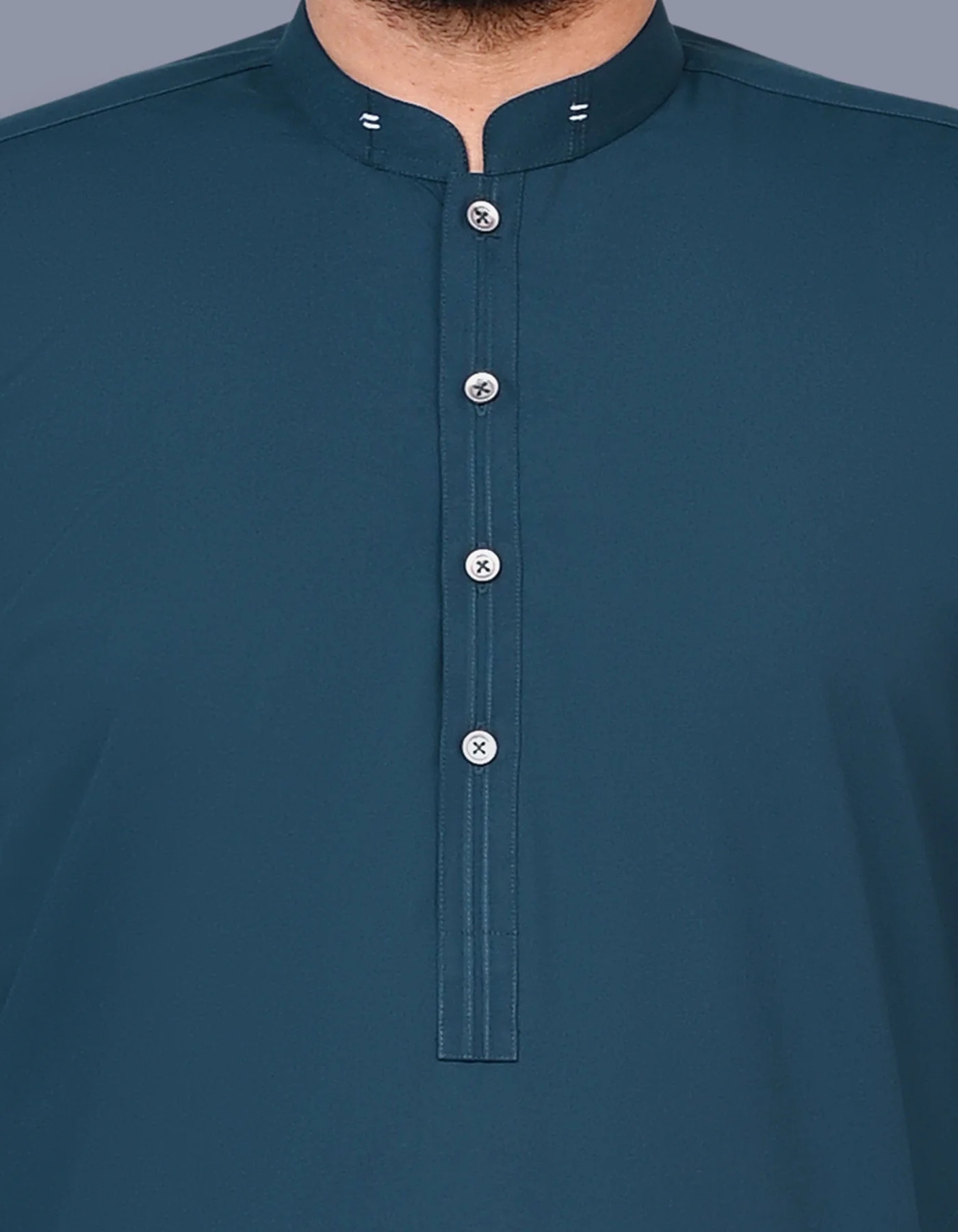 D Blue Plain Kameez Shalwar - Image 2