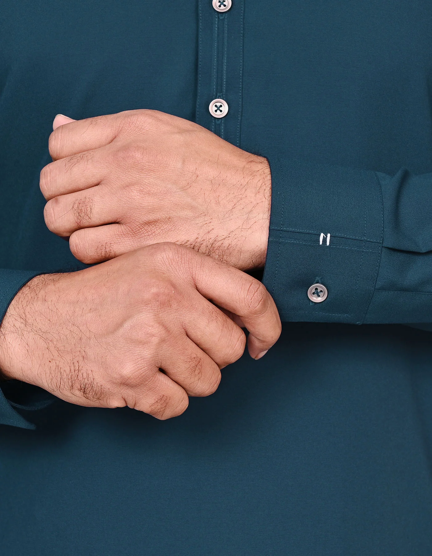 D Blue Plain Kameez Shalwar - Image 3