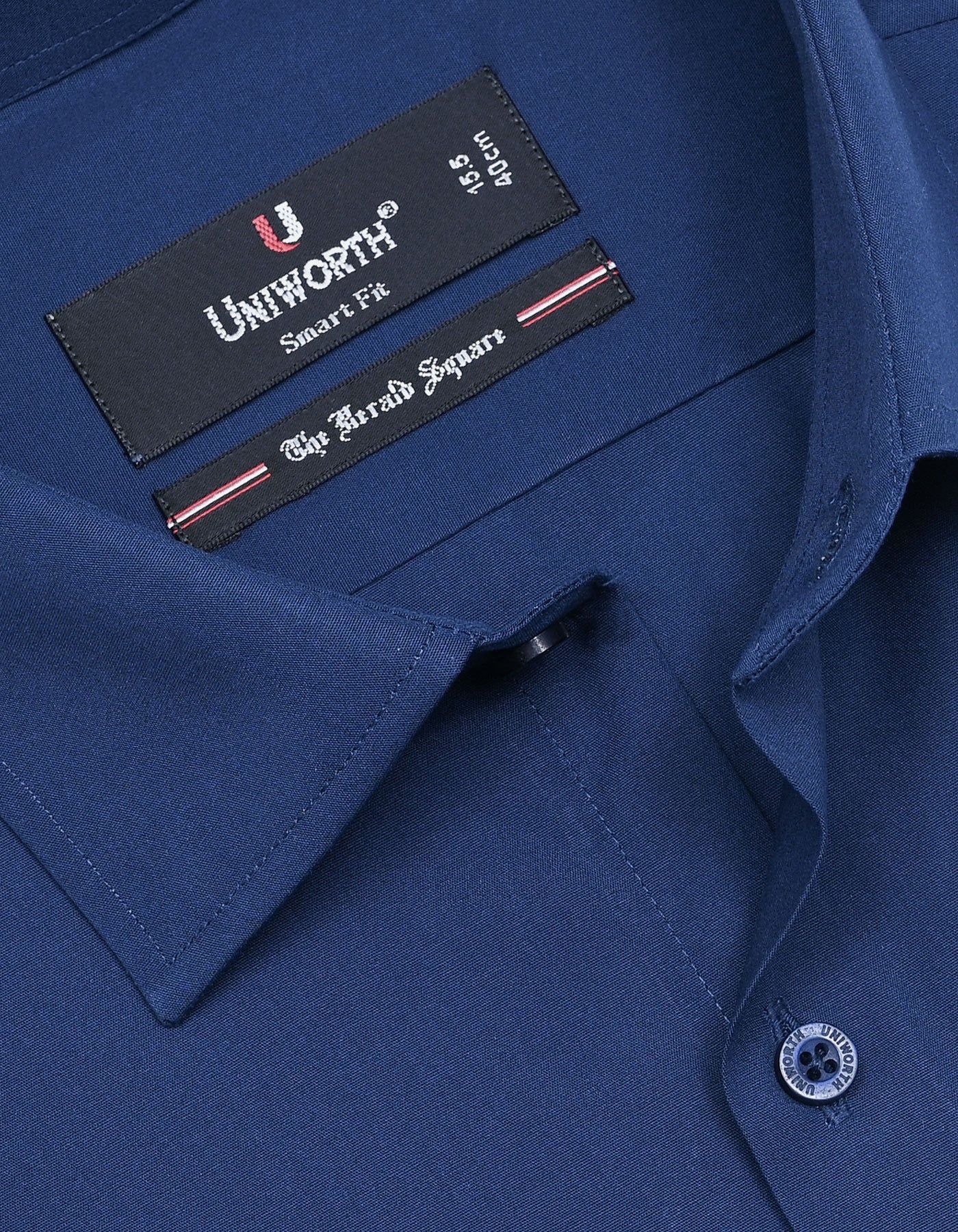 D Blue Plain Tailored Smart Fit Shirt - Image 2