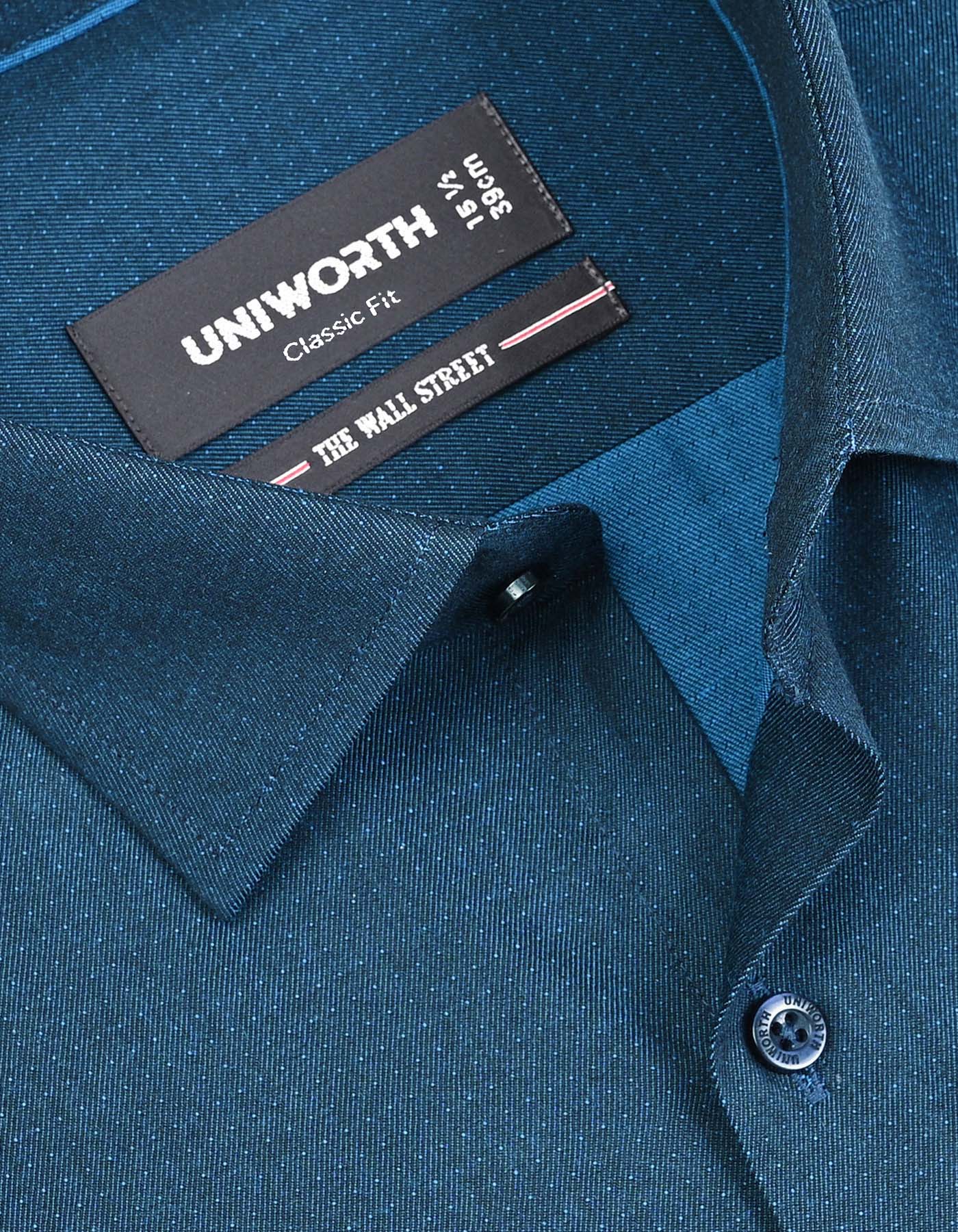 D Blue Self Classic Fit Shirt - Image 2