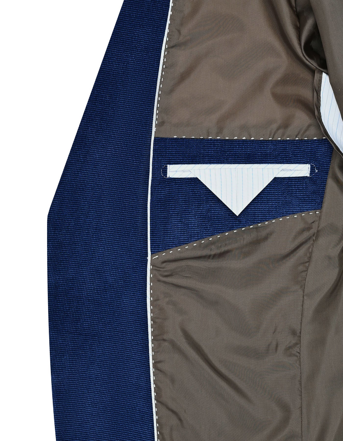 D Blue Texture Tailored Smart Fit Coat - Image 7