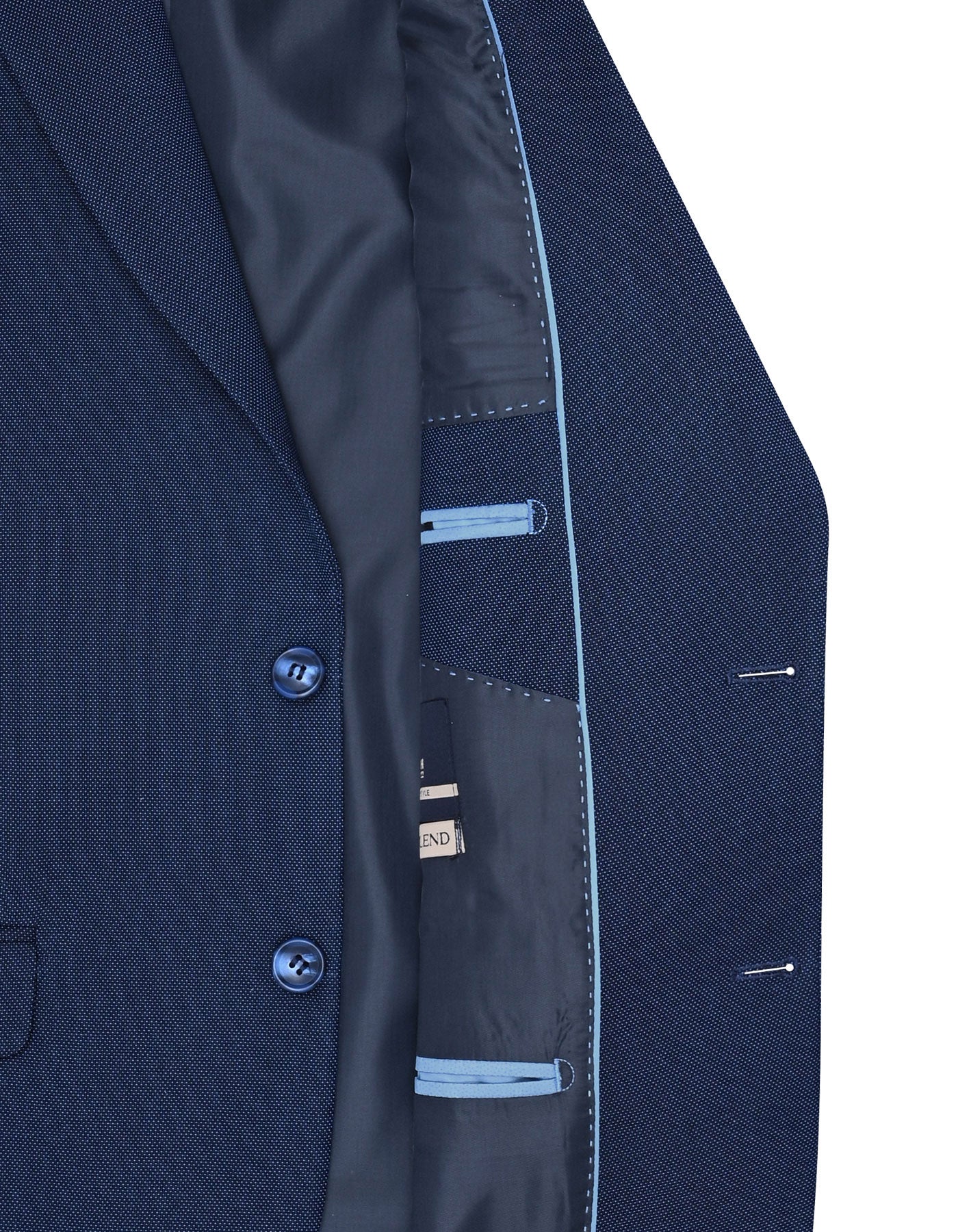 D Blue Texture Tailored Smart Fit Coat - Image 5