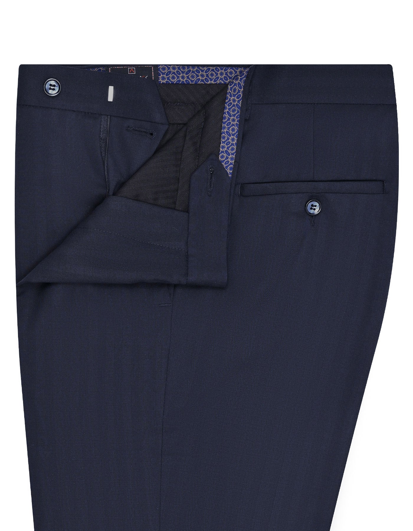 D Blue Texture Tailored Smart Fit Formal Trouser - Image 2