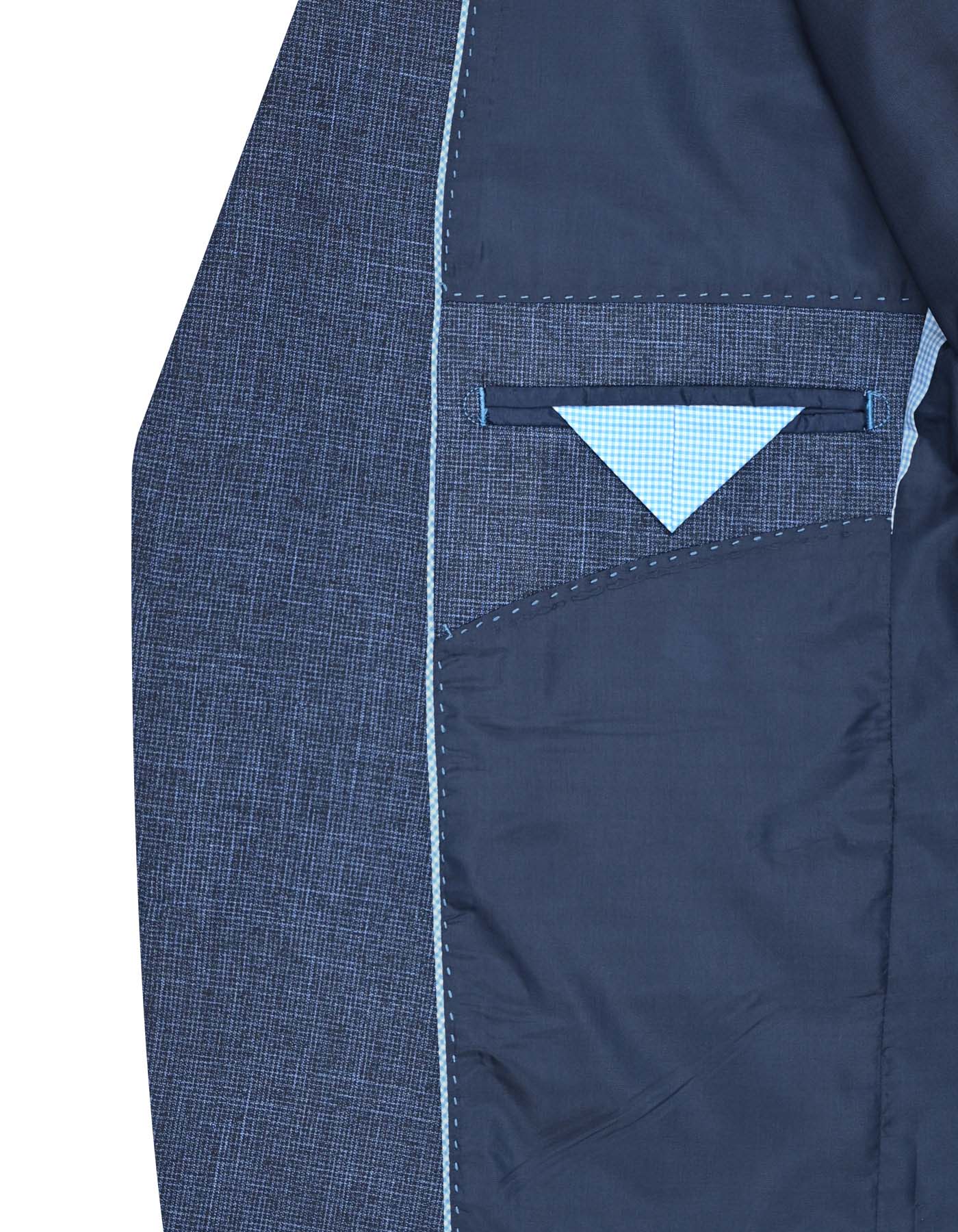 D Blue Texture Tailored Smart Fit Suit - Image 6