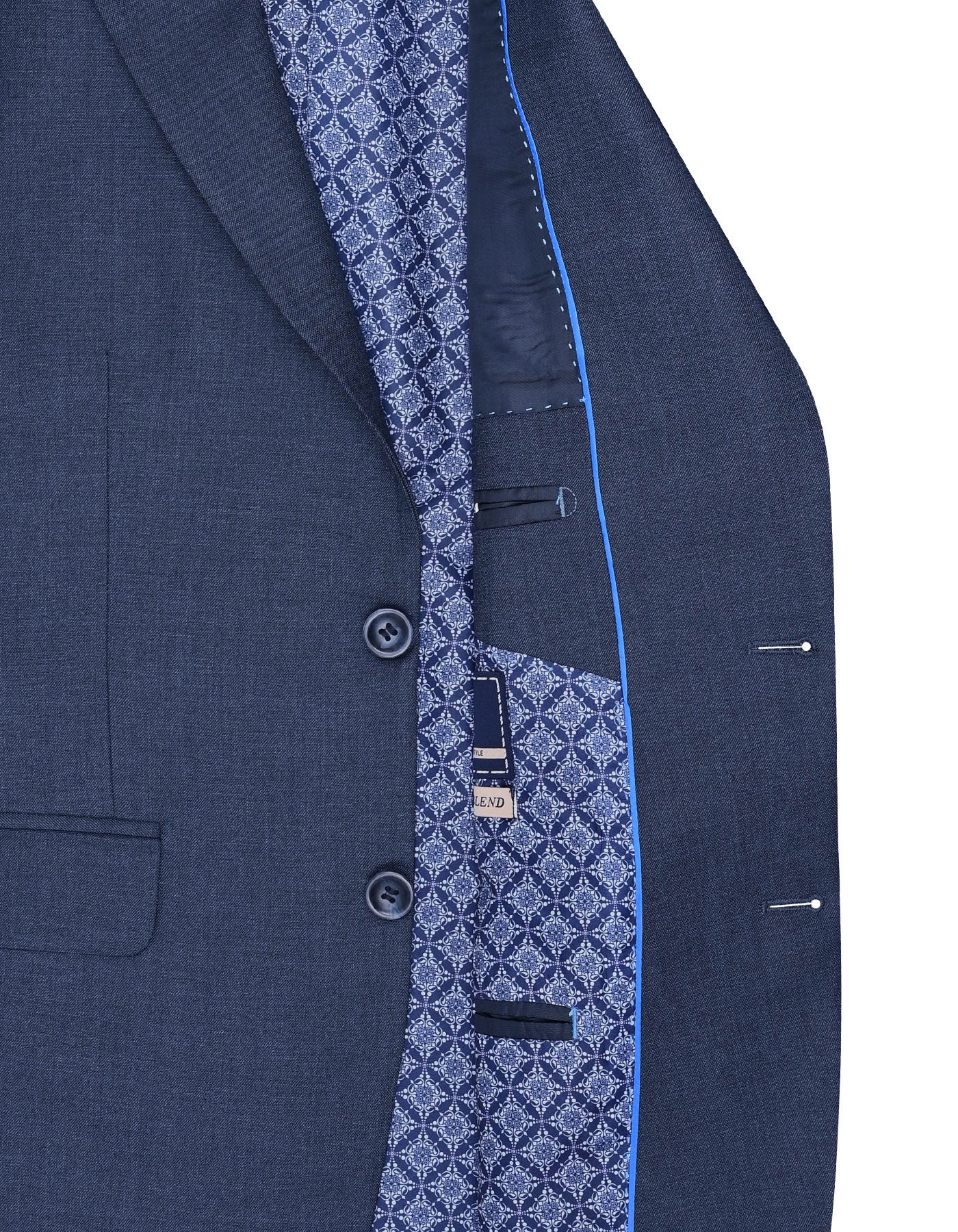 D Blue Texture Tailored Smart Fit Suit - Image 4