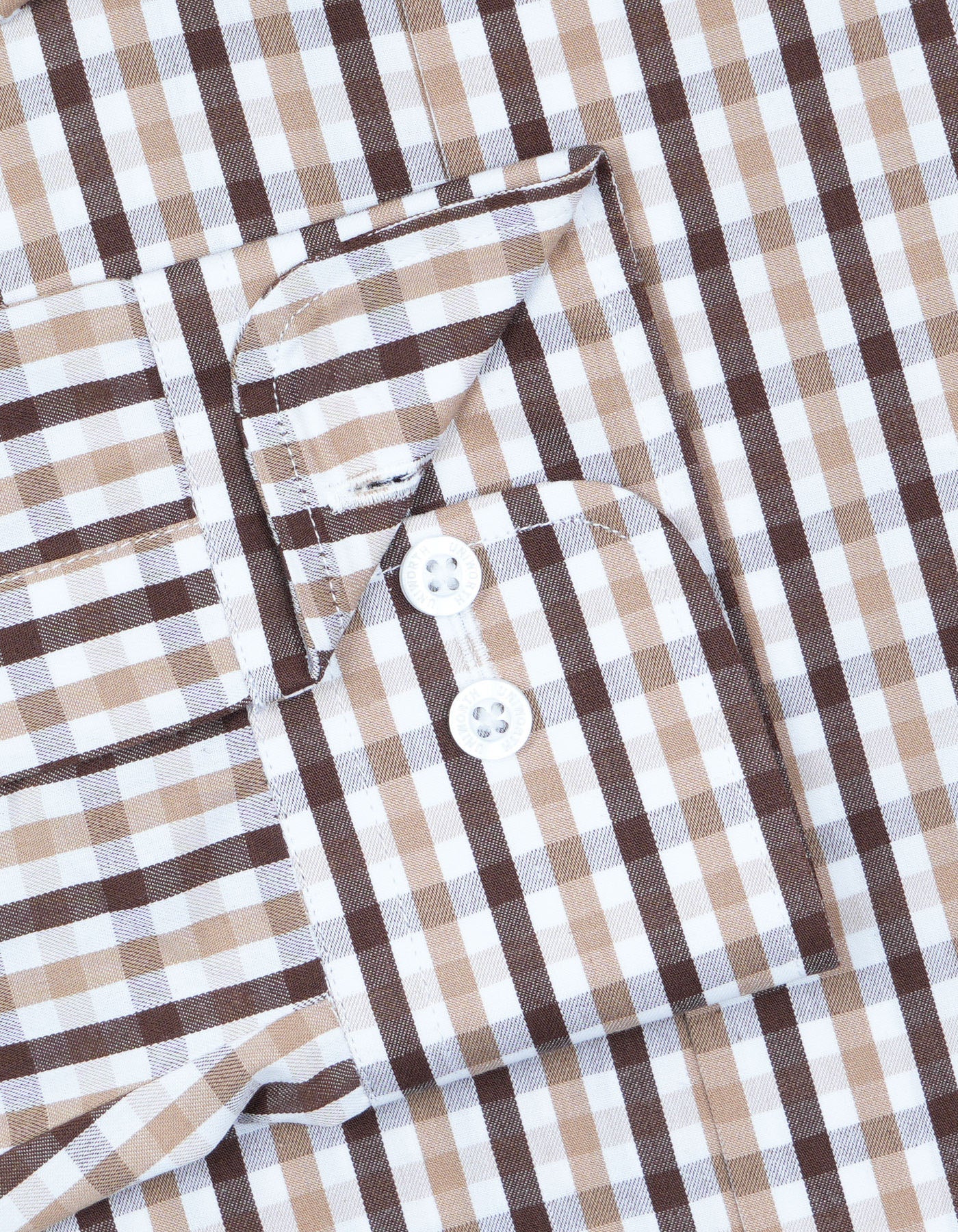 D Brown Check Tailored Smart Fit Shirt - Image 3