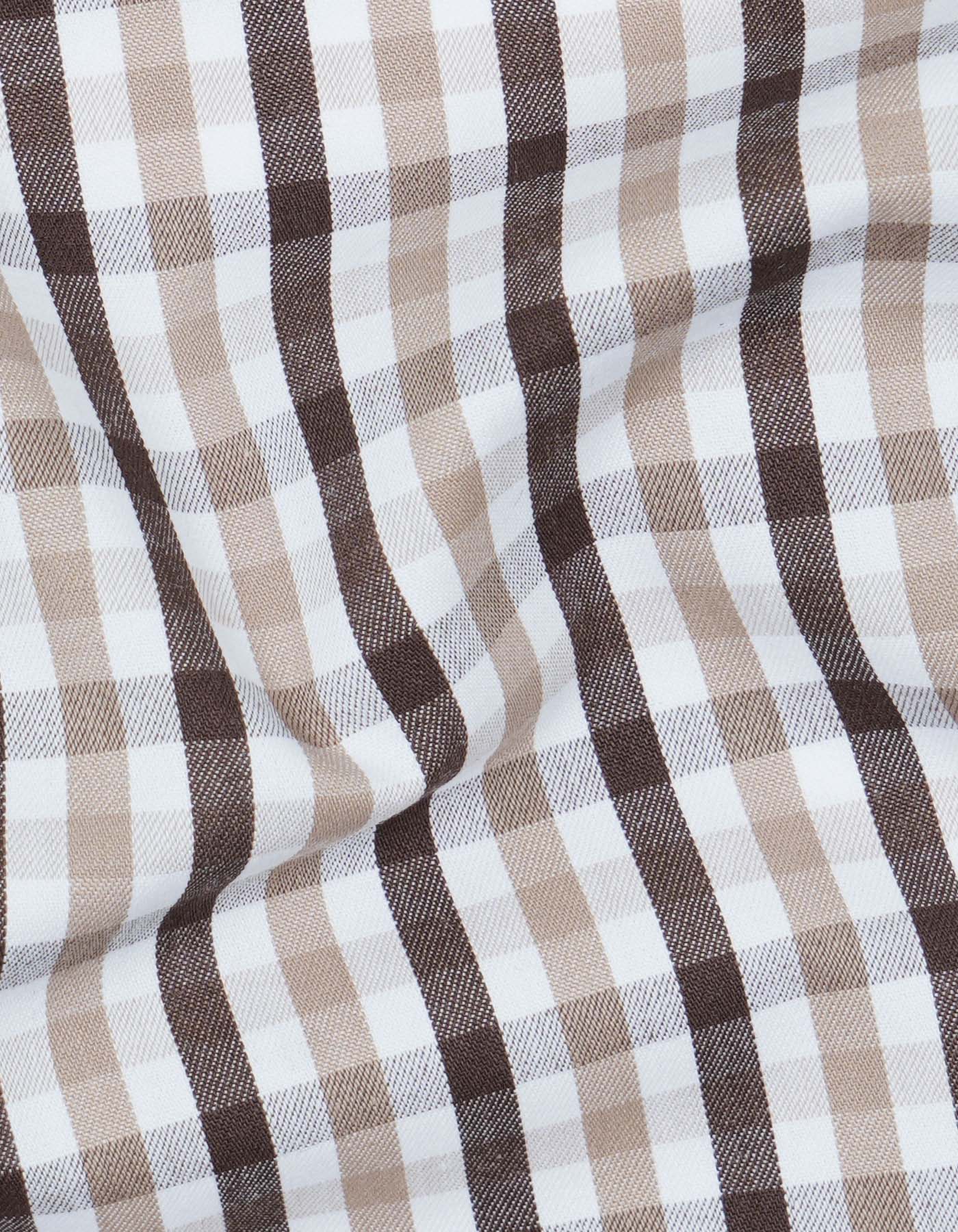 D Brown Check Tailored Smart Fit Shirt - Image 4