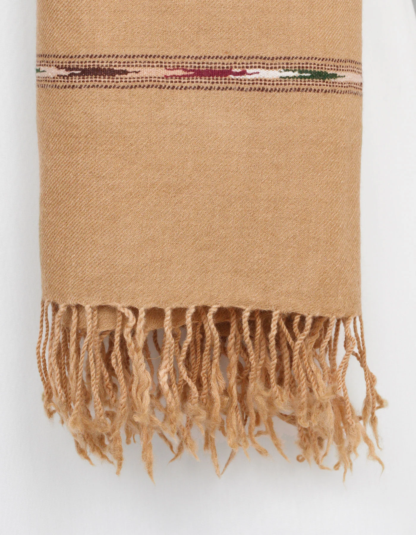 D Brown Plain 100% Wool Men Shawl - Image 4