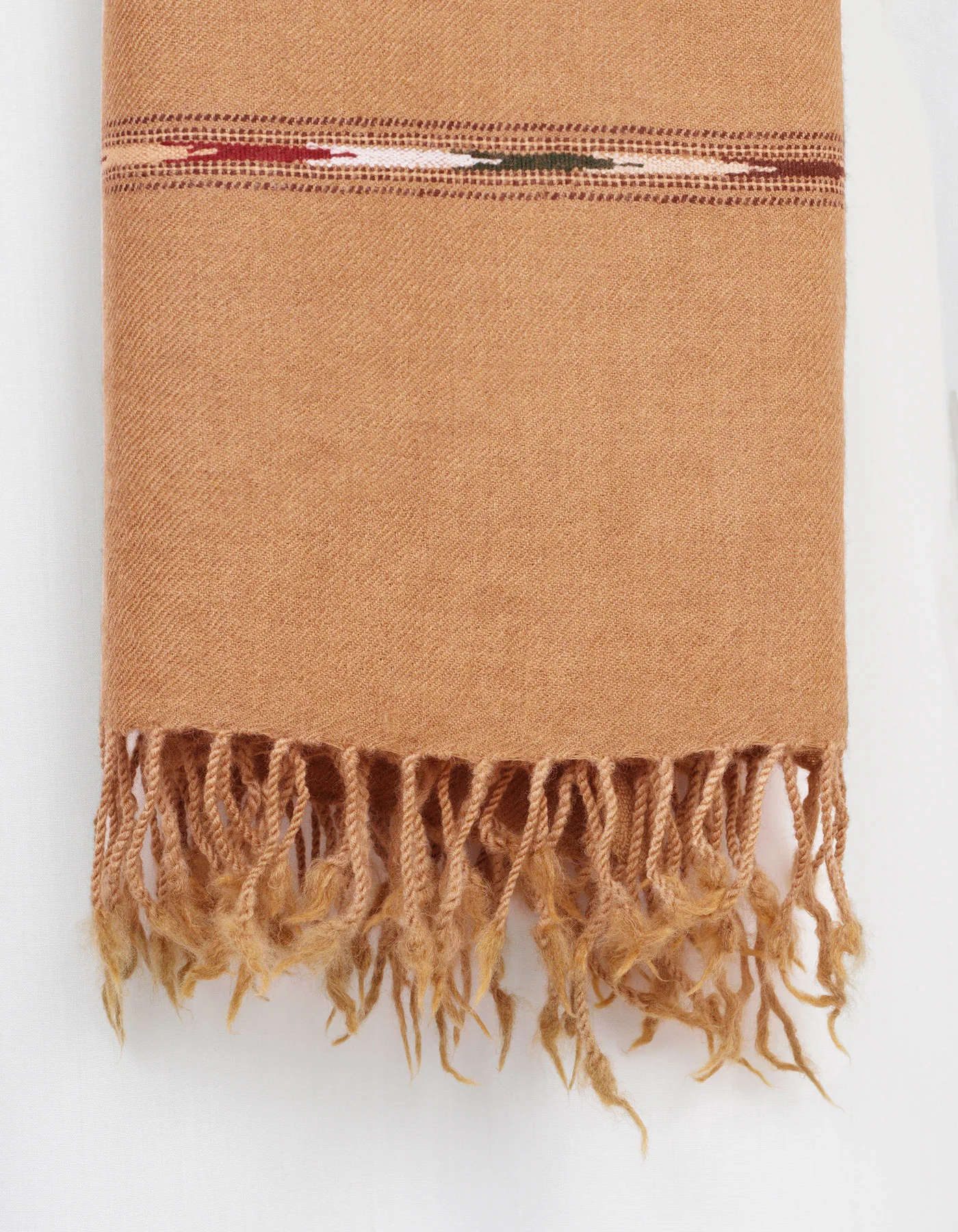 D Brown Plain 100% Wool Men Shawl - Image 4