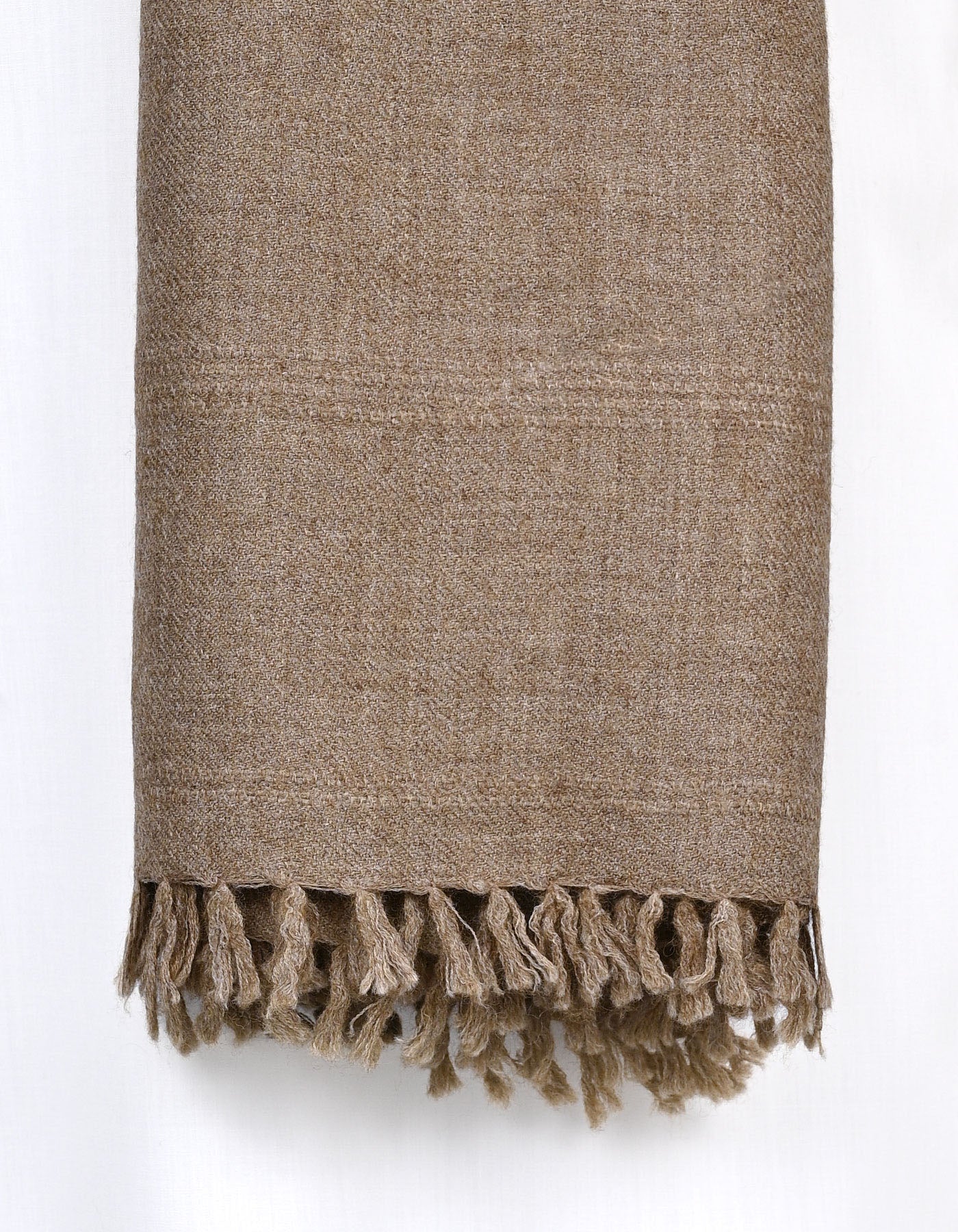 D Brown Plain Cotton Blend Men Shawl - Image 3
