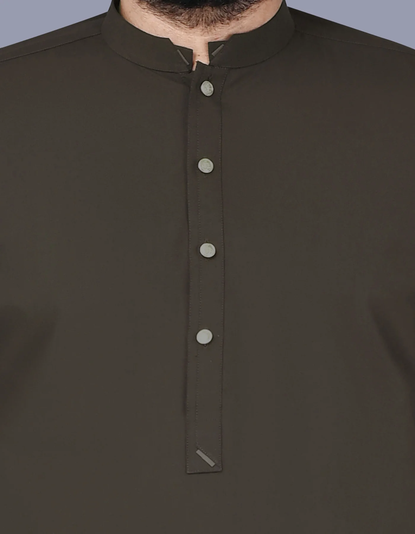 D Brown Plain Kameez Shalwar - Image 2