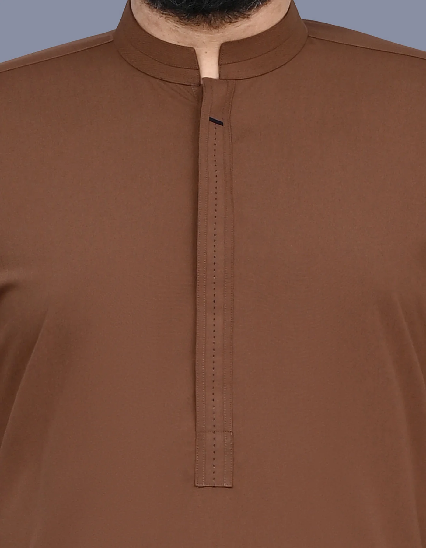 D Brown Plain Kameez Shalwar - Image 2