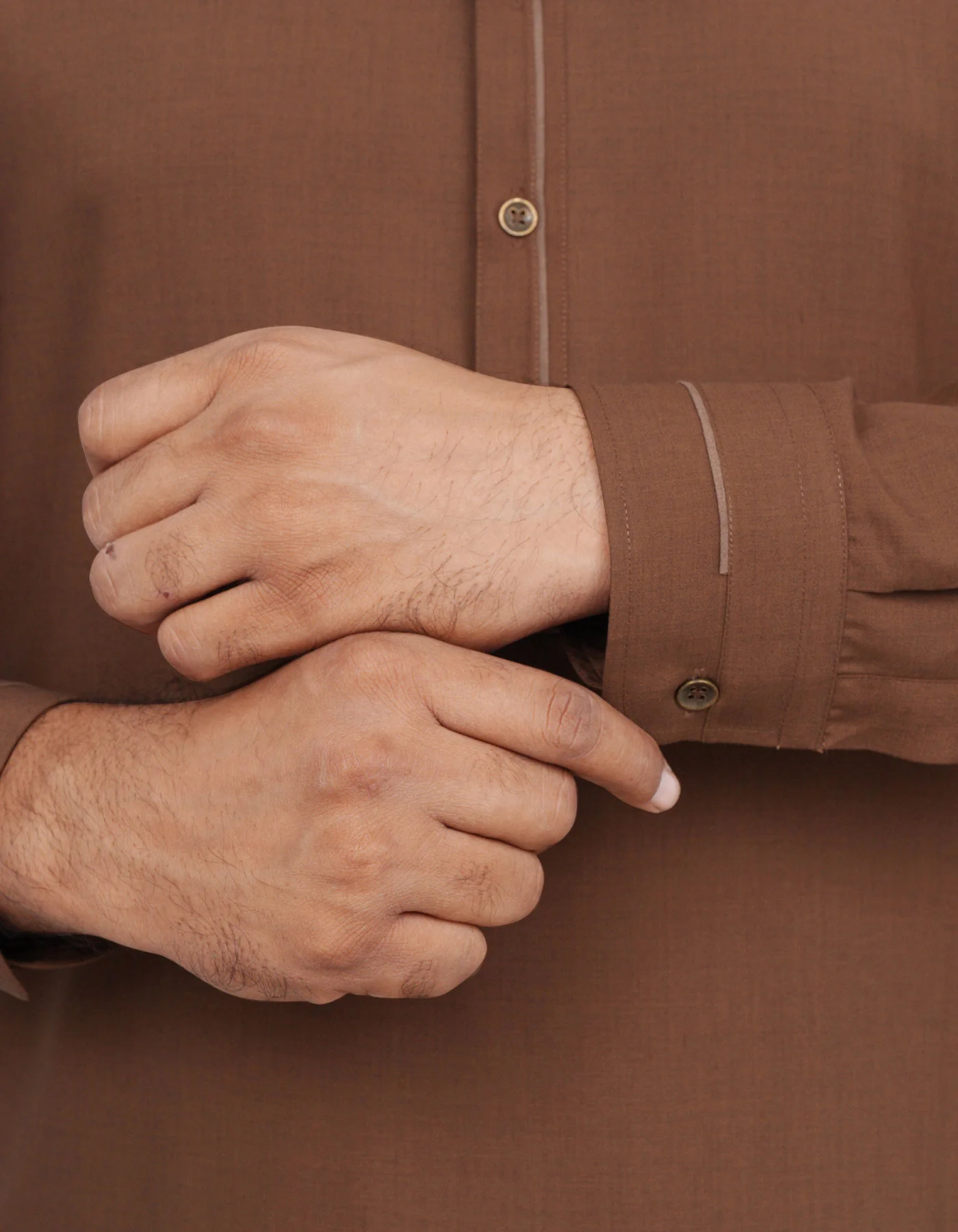D Brown Texture Kameez Shalwar - Image 3