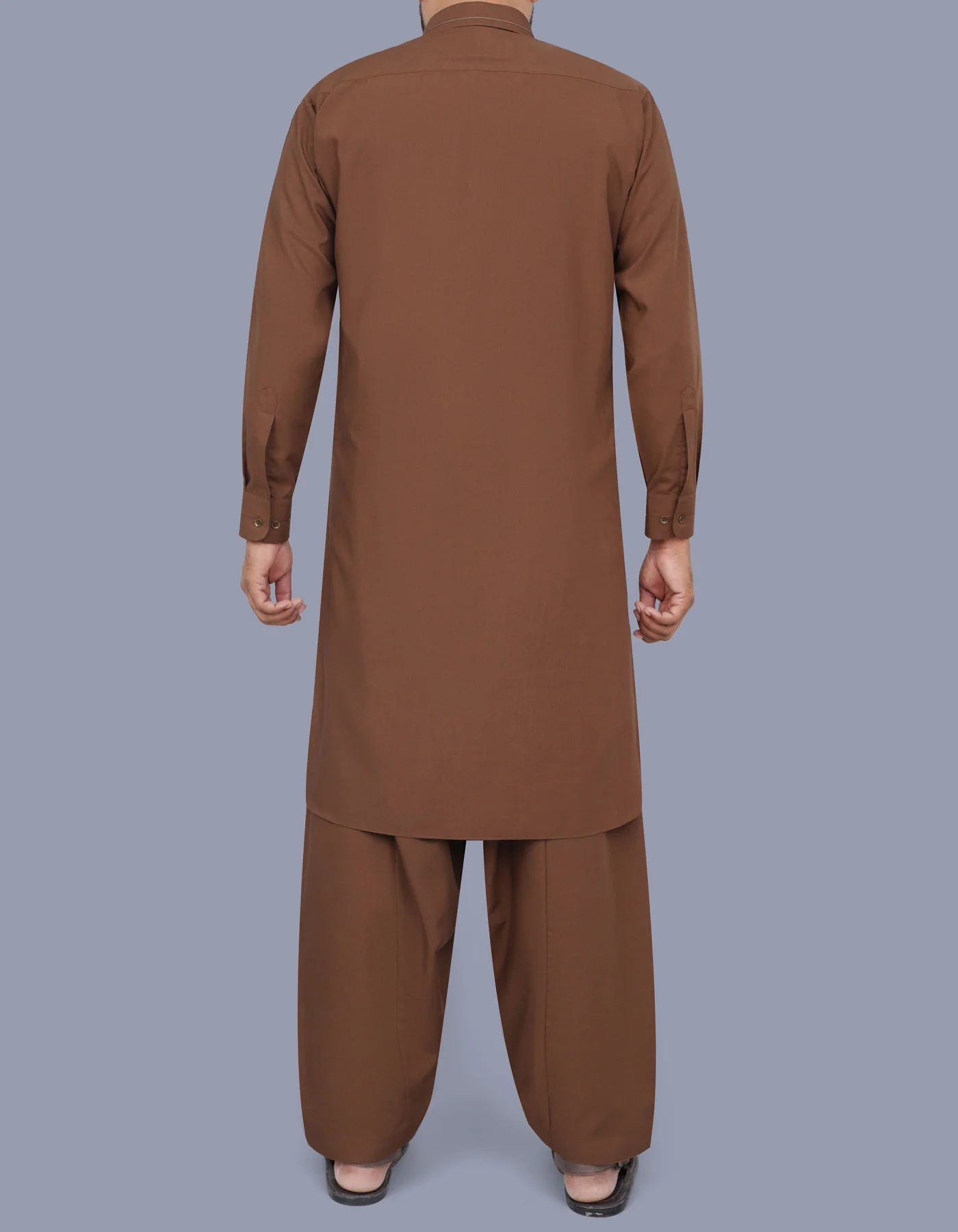 D Brown Texture Kameez Shalwar - Image 4