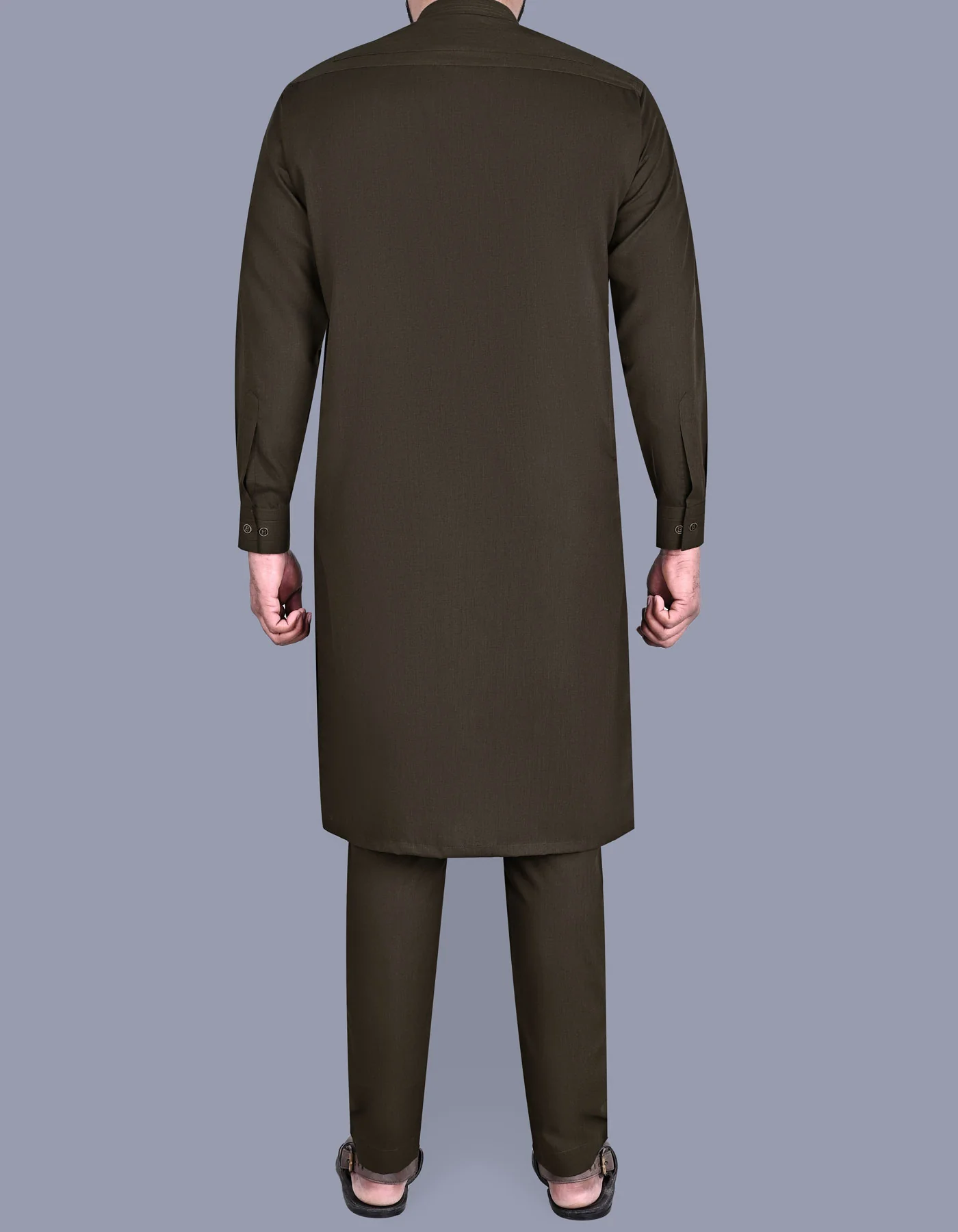 D Brown Texture Kurta Pajama - Image 5