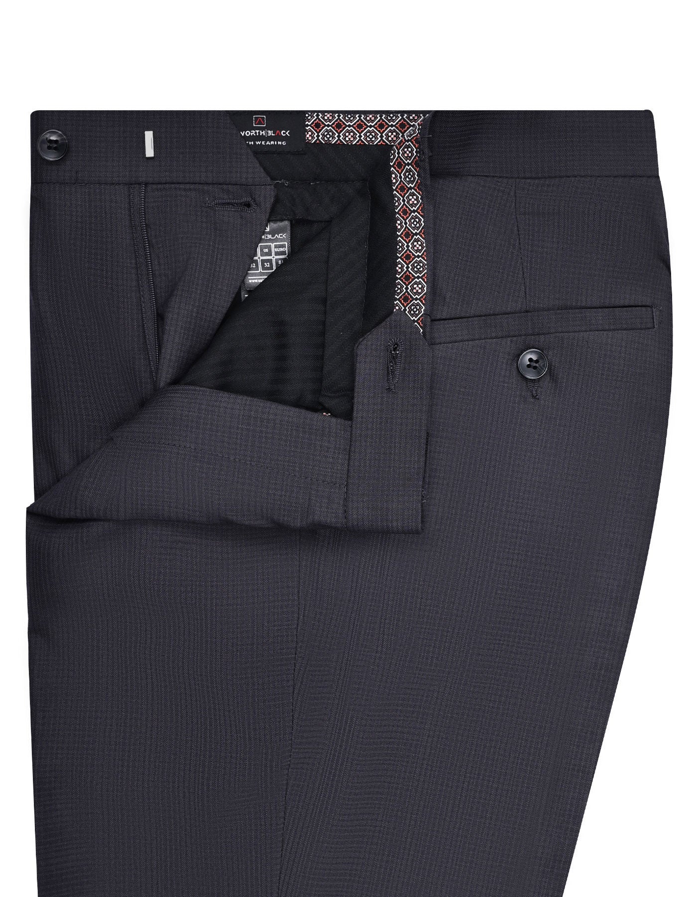 D Charcoal Texture Classic Fit Formal Trouser - Image 2