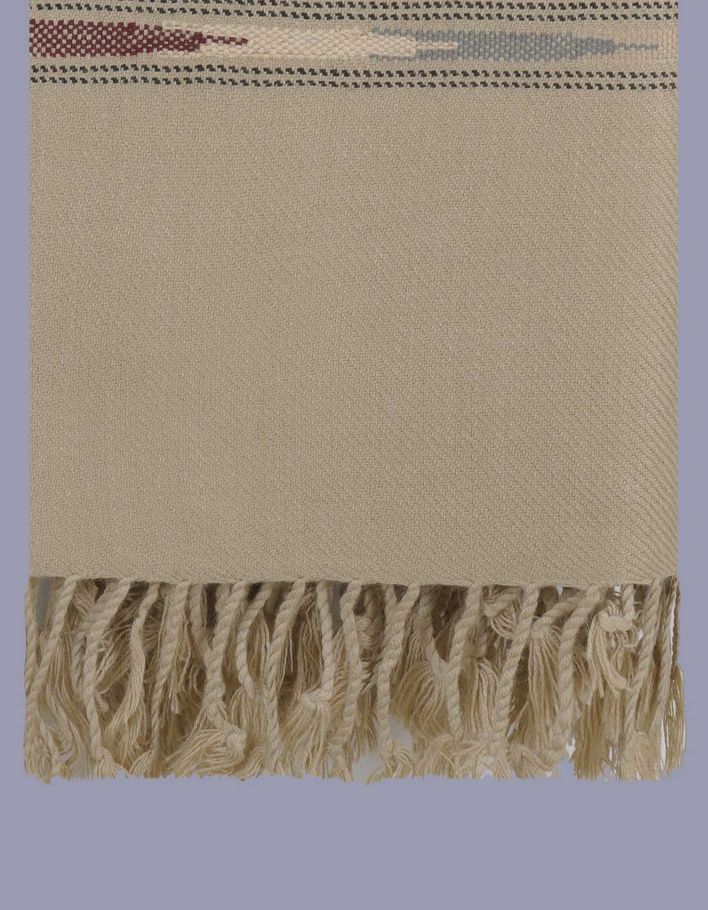 D Fawn Plain Wool Blend Men Shawl - Image 4