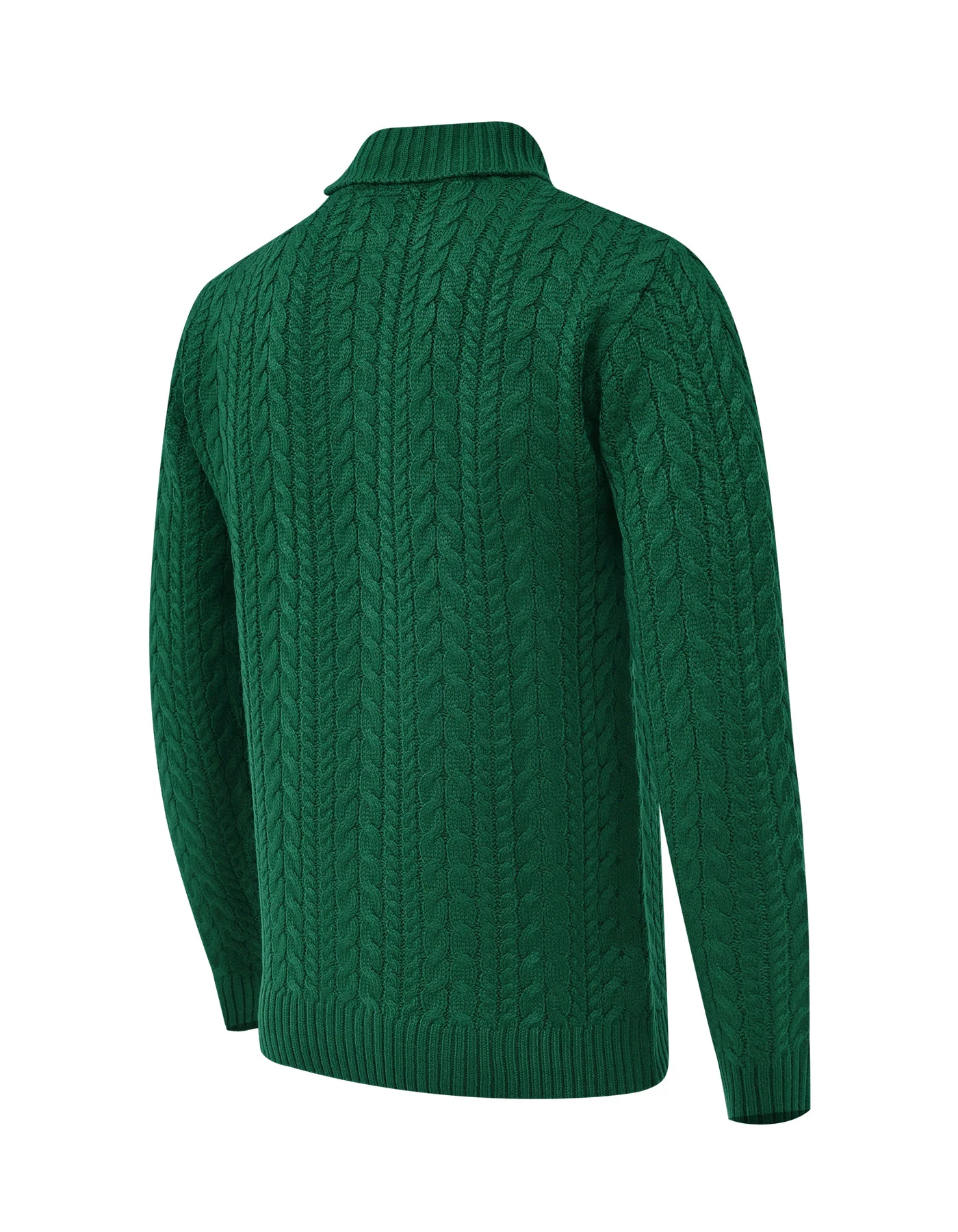 D Green Cable Knit High Neck Sweater - Image 6