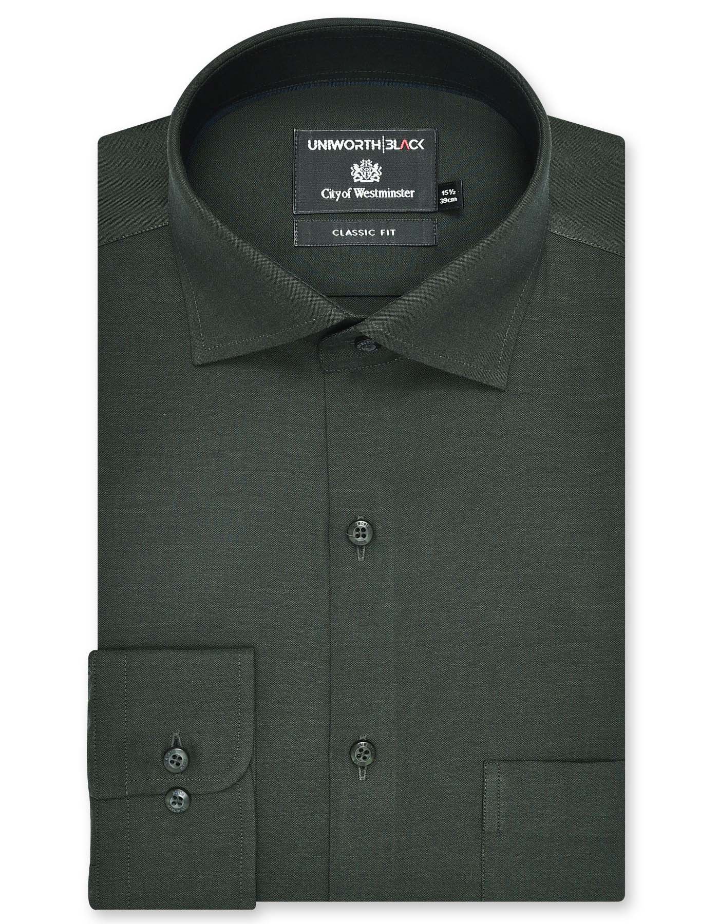 D Green Plain Classic Fit Shirt