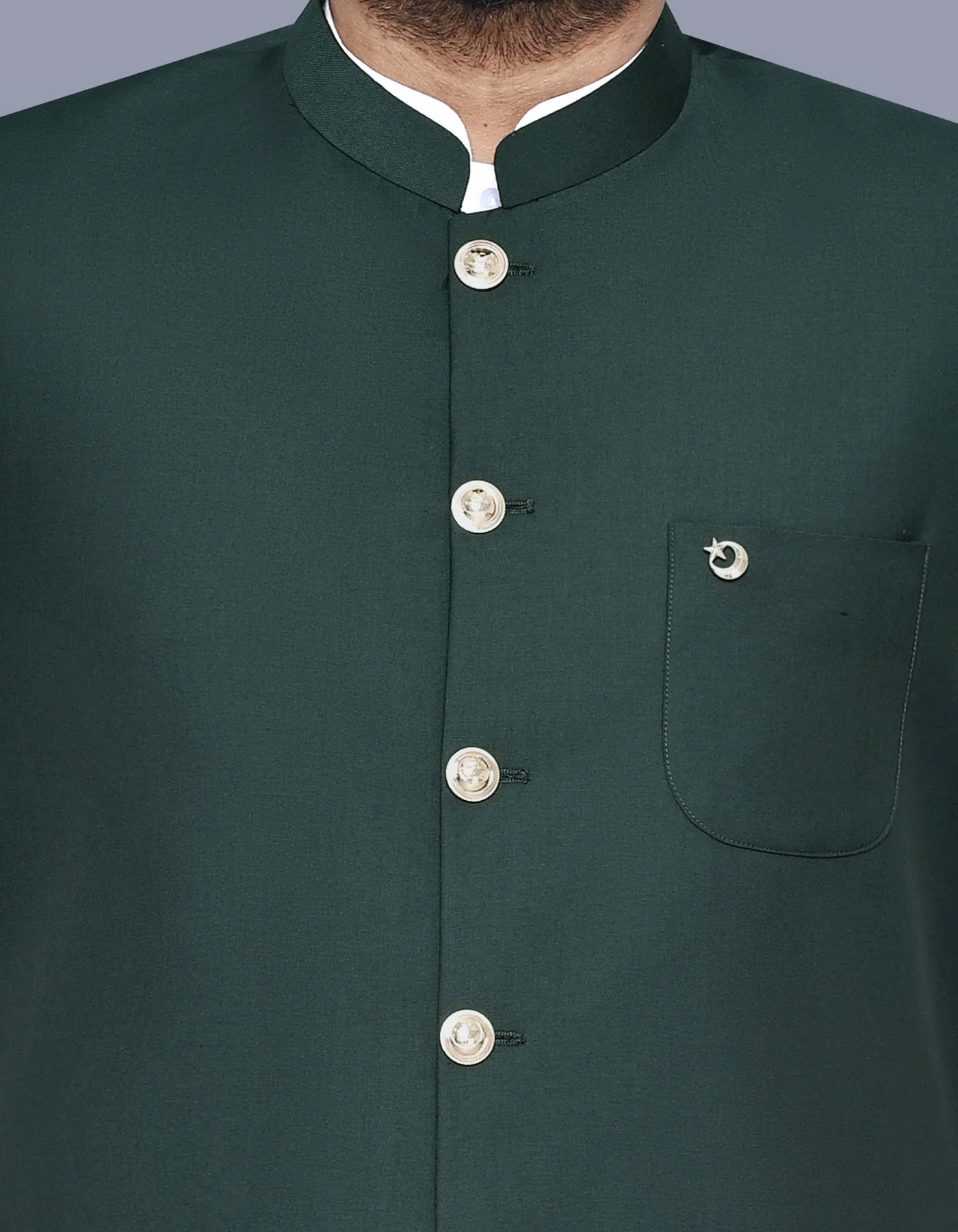 D Green Plain Essential Waistcoat - Image 2