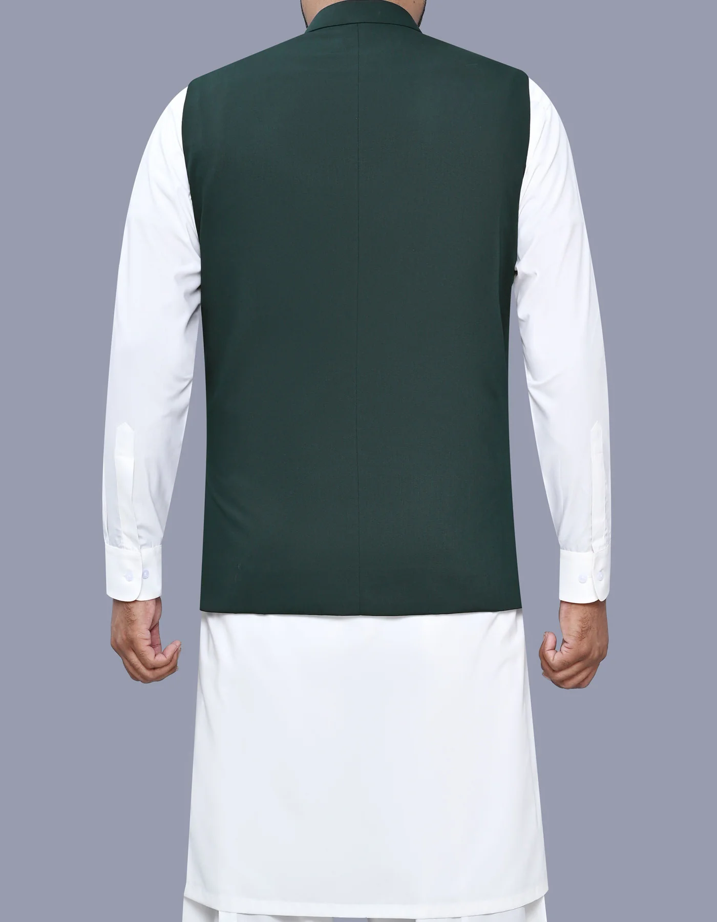 D Green Plain Essential Waistcoat - Image 4