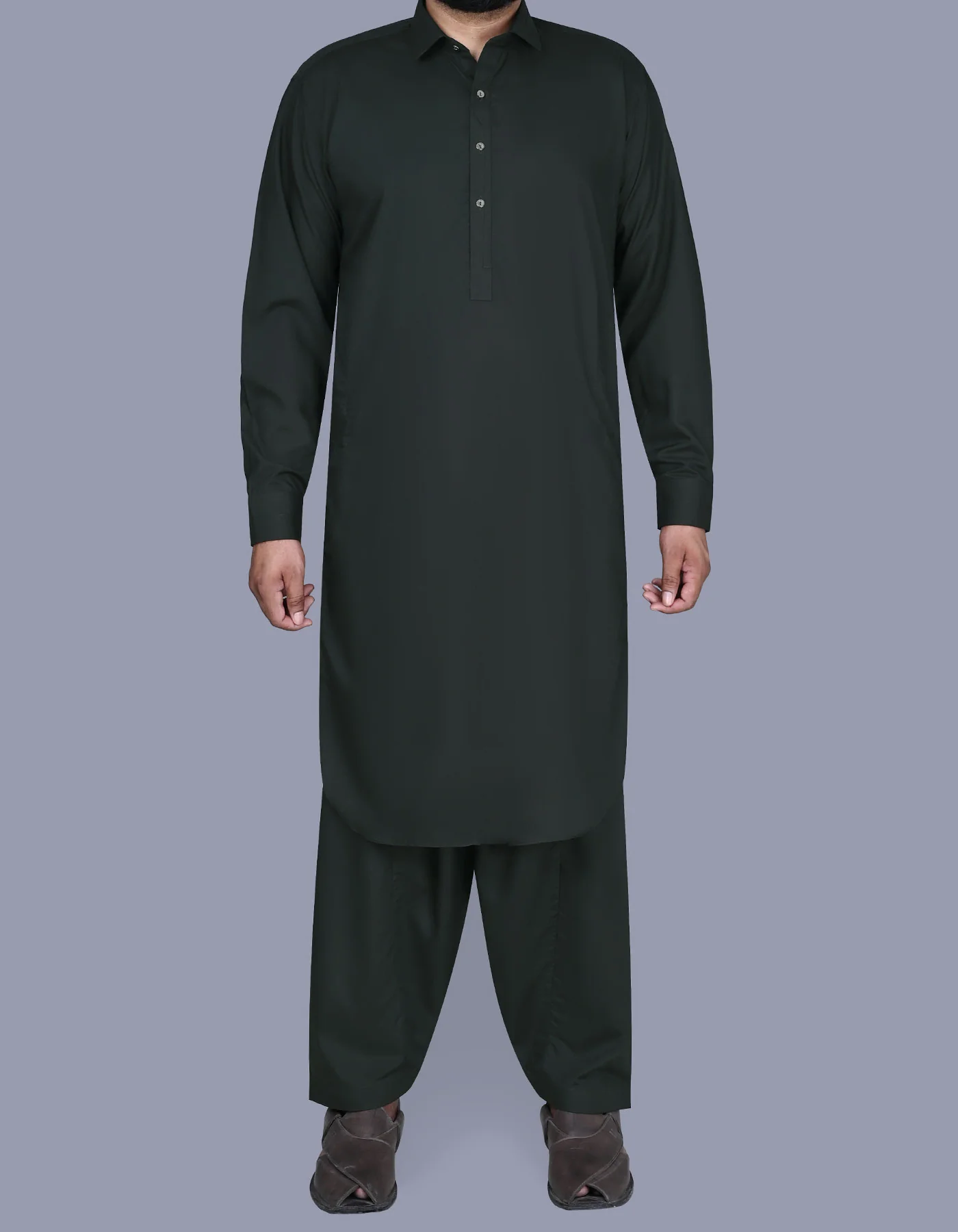 D Green Plain Kameez Shalwar
