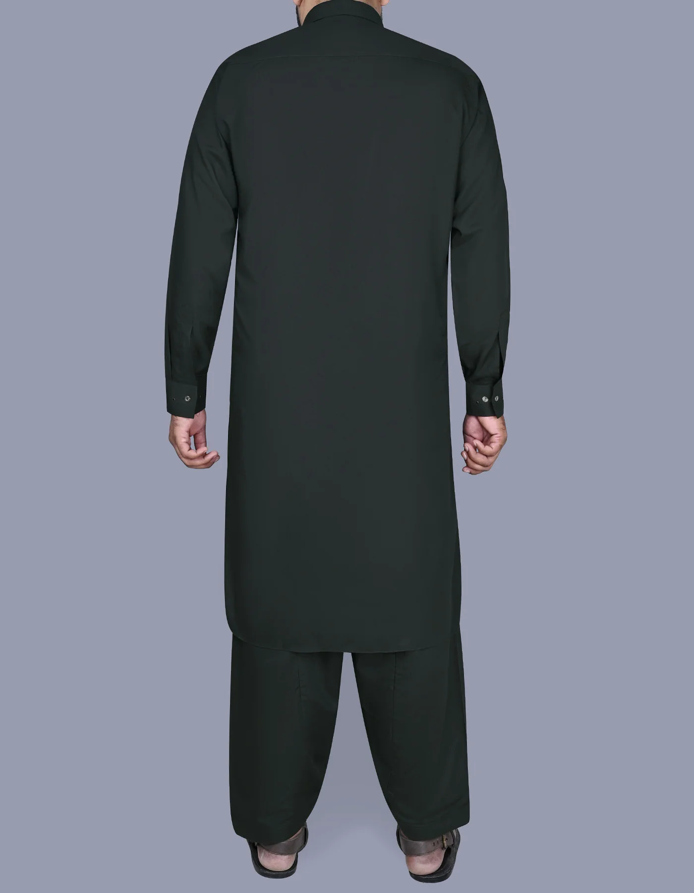 D Green Plain Kameez Shalwar - Image 4