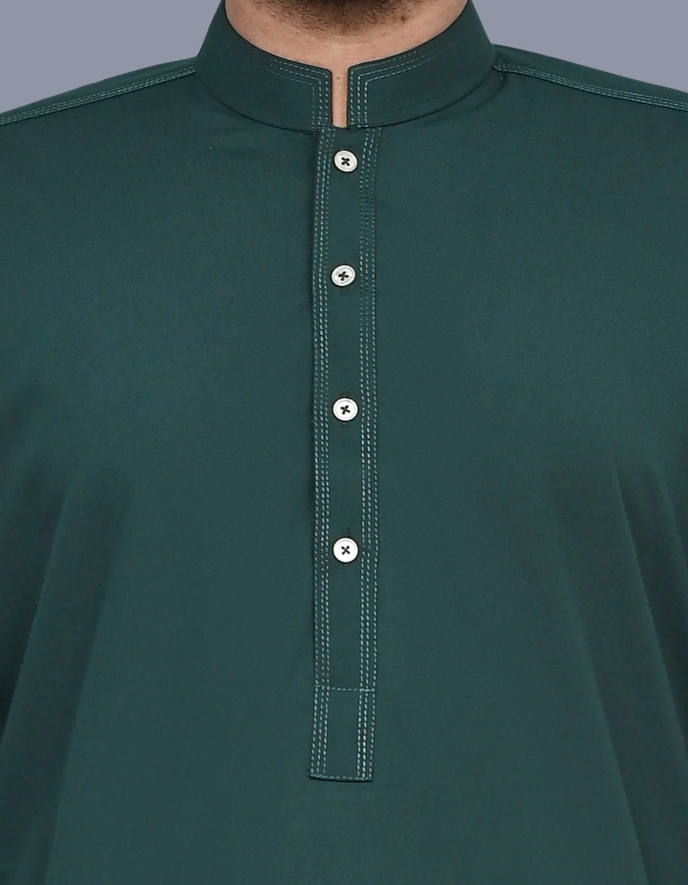 D Green Plain Kameez Shalwar - Image 2