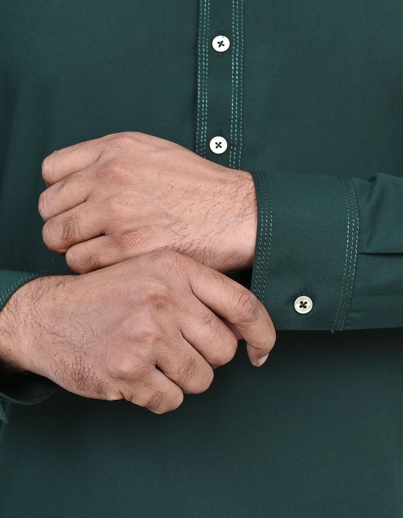D Green Plain Kameez Shalwar - Image 3