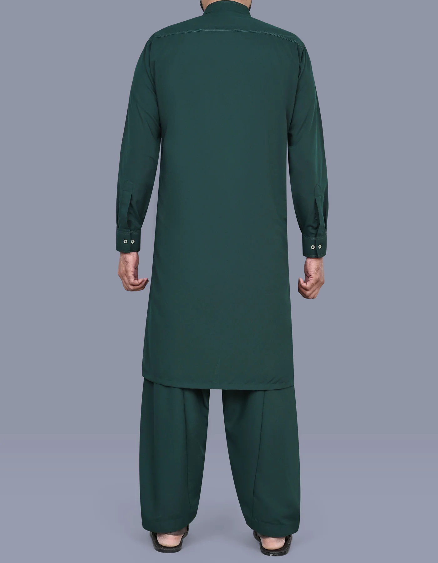 D Green Plain Kameez Shalwar - Image 4