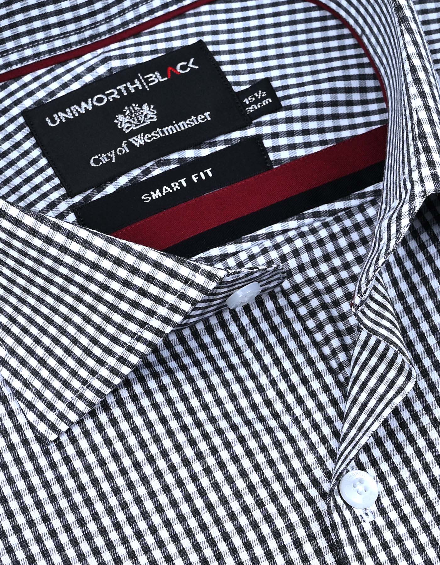 D Grey Check Tailored Smart Fit Shirt - Image 2