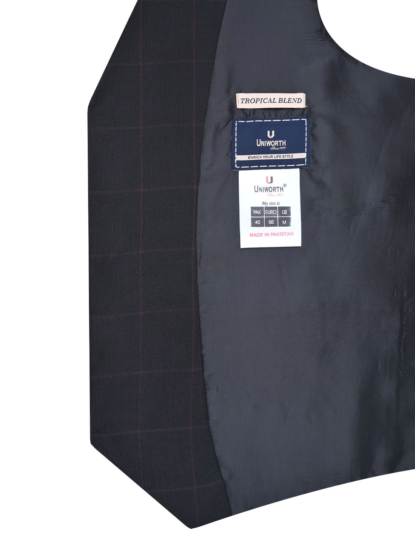 D Grey Check Western Waistcoat - Image 3