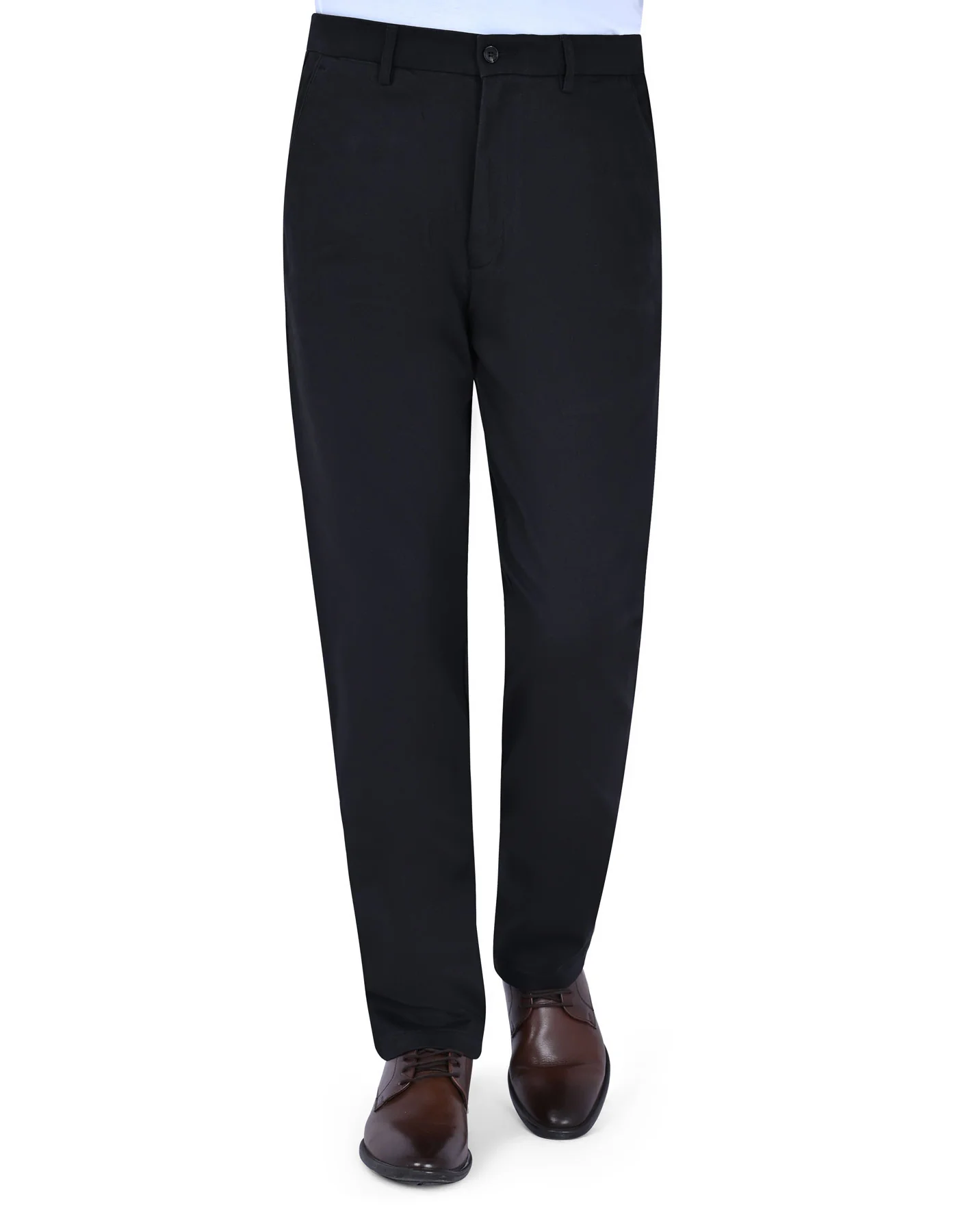 D Grey Plain Classic Fit Cotton Trouser