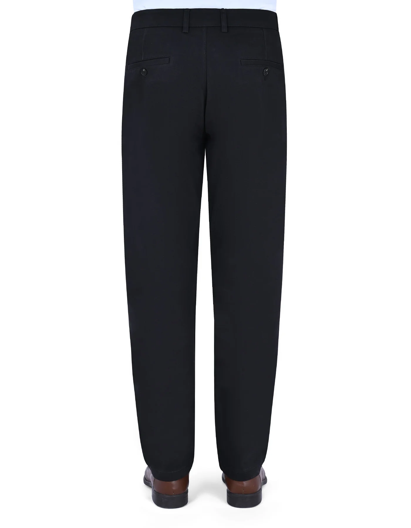 D Grey Plain Classic Fit Cotton Trouser - Image 5