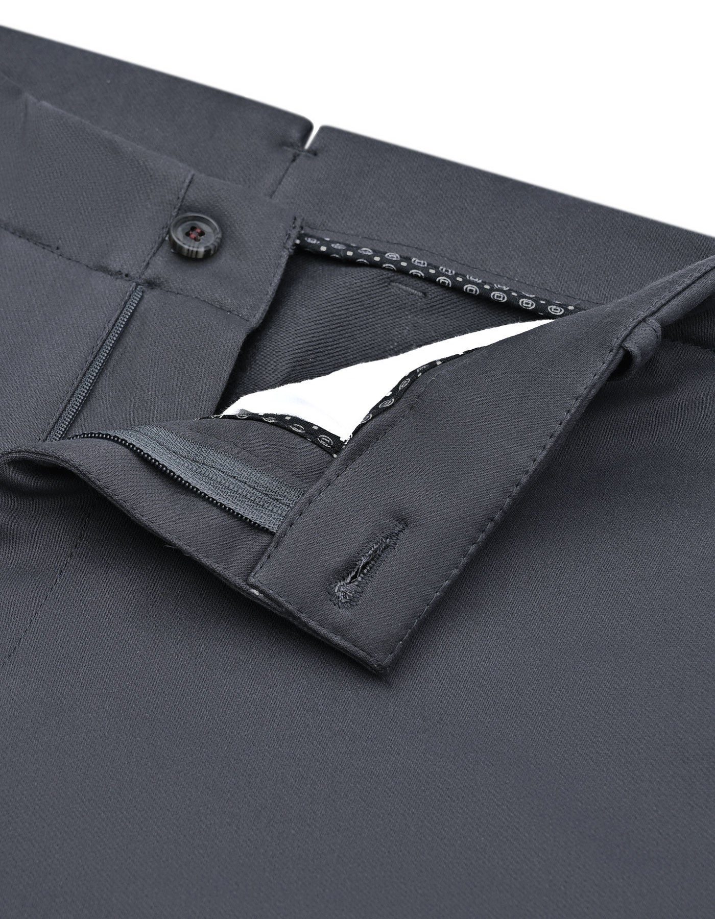 D Grey Plain Classic Fit Cotton Trouser - Image 2