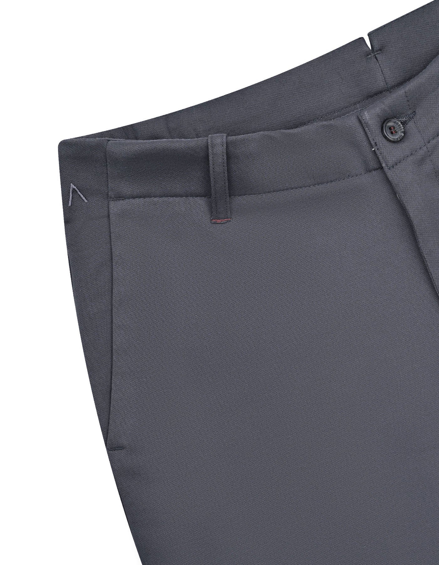 D Grey Plain Classic Fit Cotton Trouser - Image 3