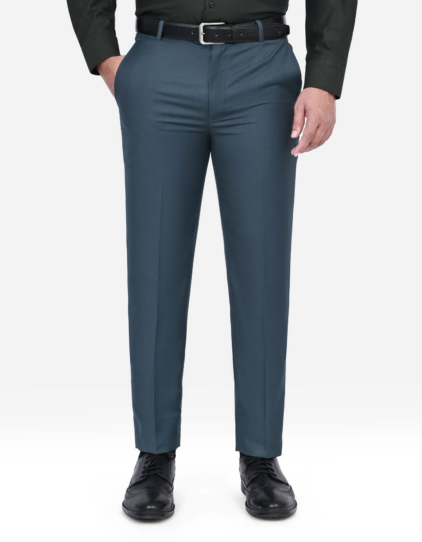 D Grey Plain Classic Fit Formal Trouser