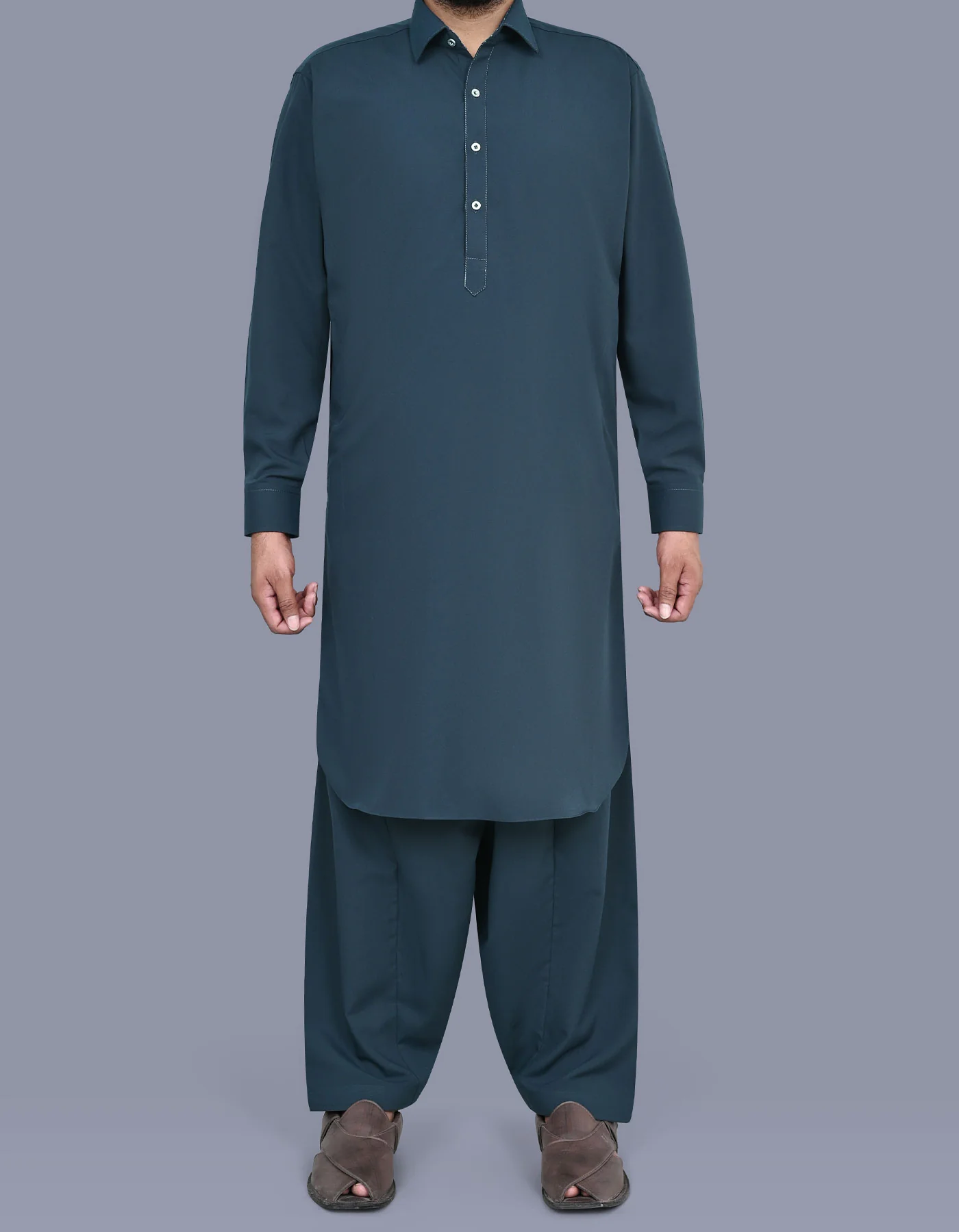 D Grey Plain Kameez Shalwar