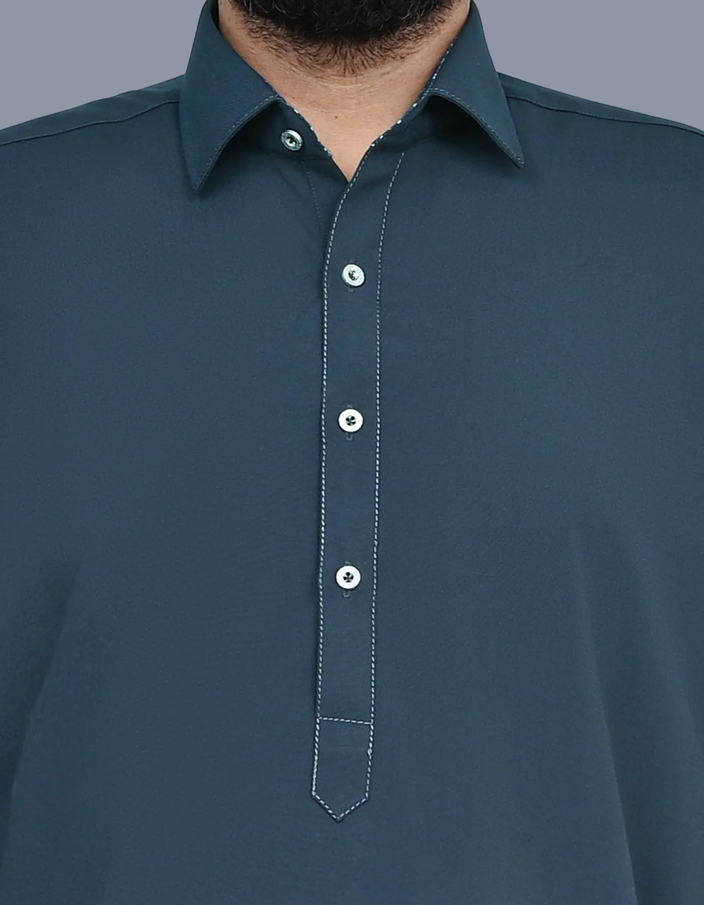 D Grey Plain Kameez Shalwar - Image 2