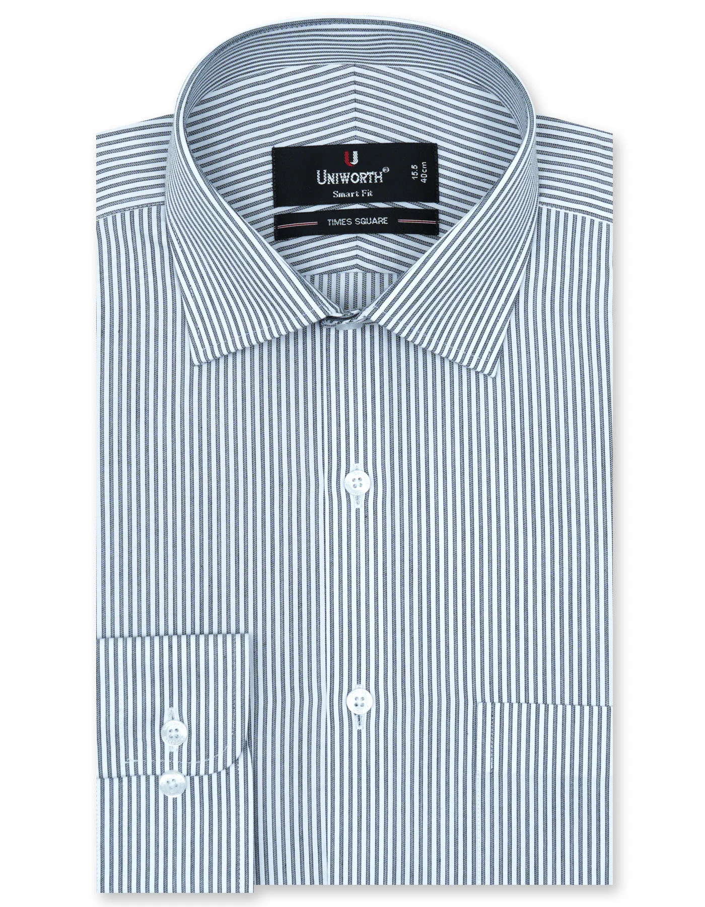 D Grey Stripe Tailored Smart Fit Shirt