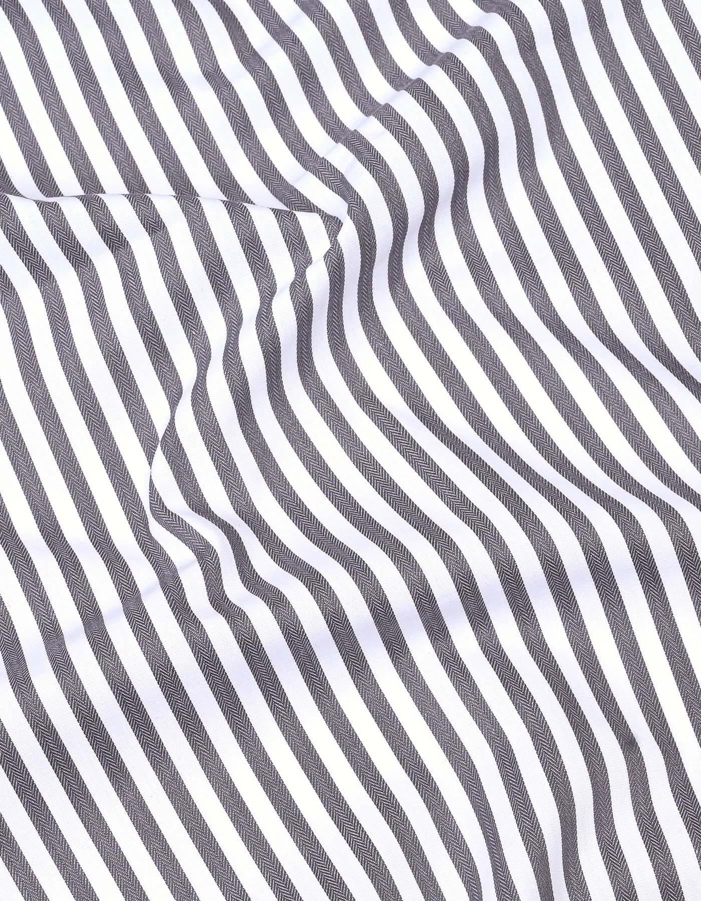 D Grey Stripe Tailored Smart Fit Shirt - Image 4