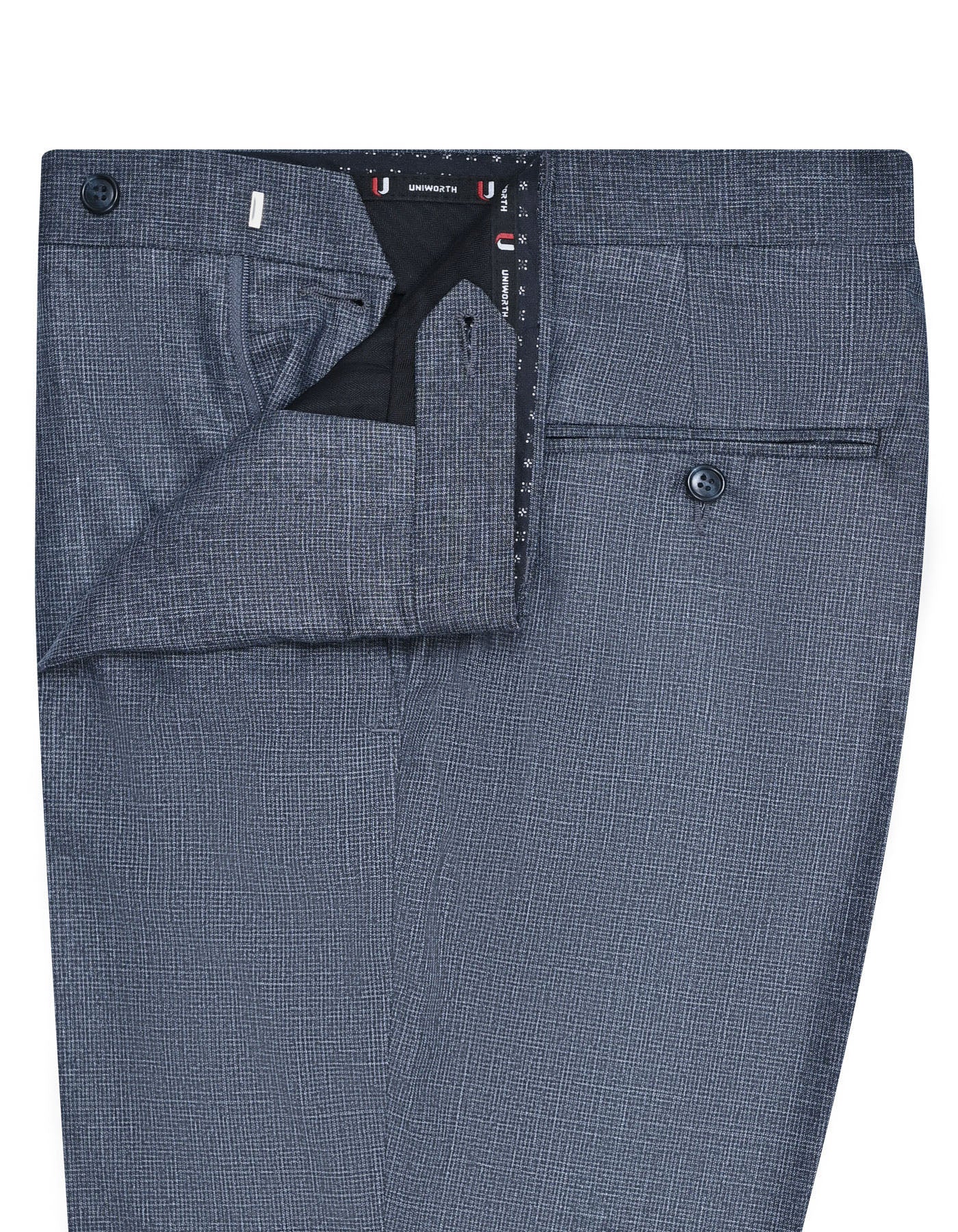 D Grey Texture Classic Fit Formal Trouser - Image 2