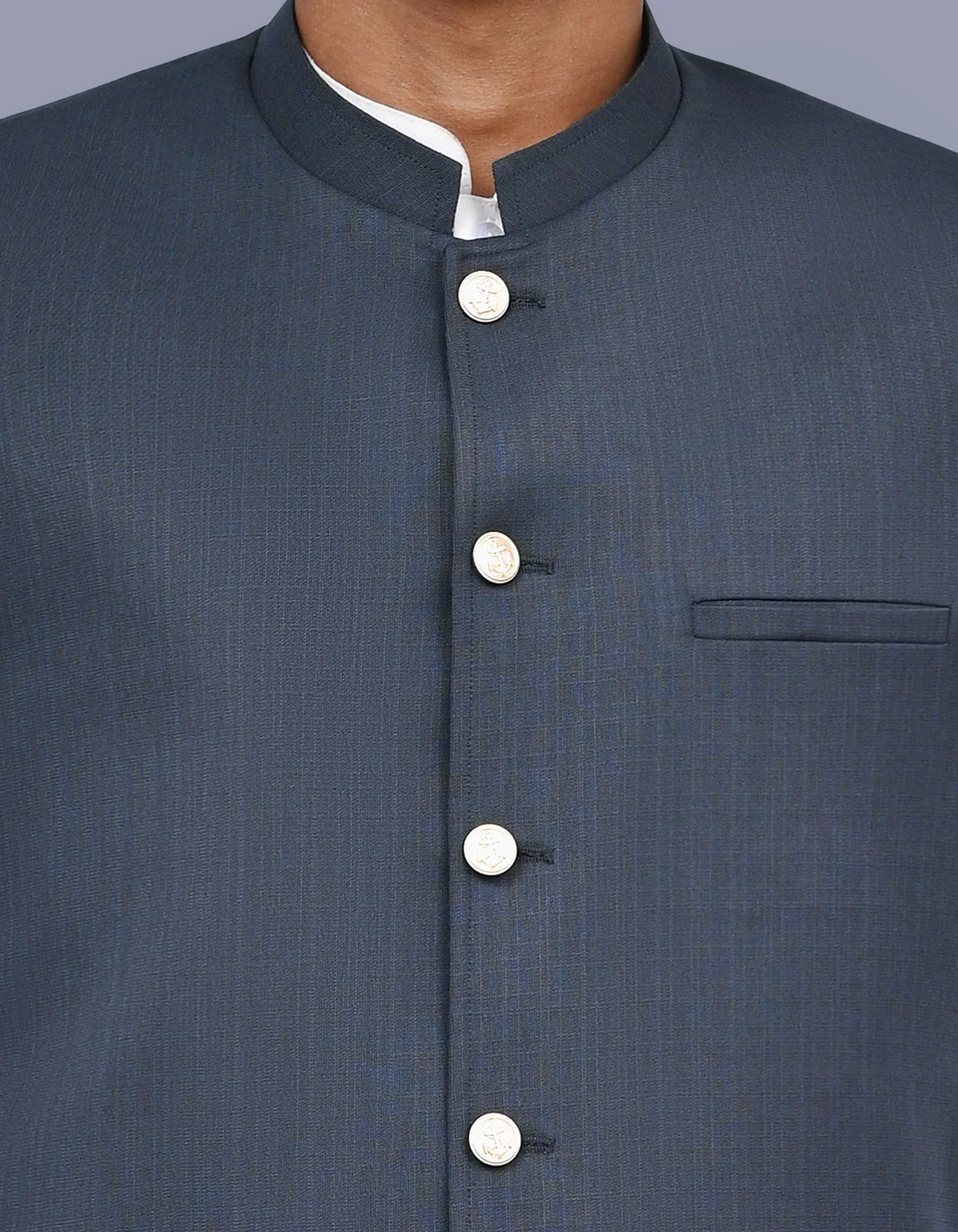 D Grey Texture Classic Fit Waistcoat - Image 2