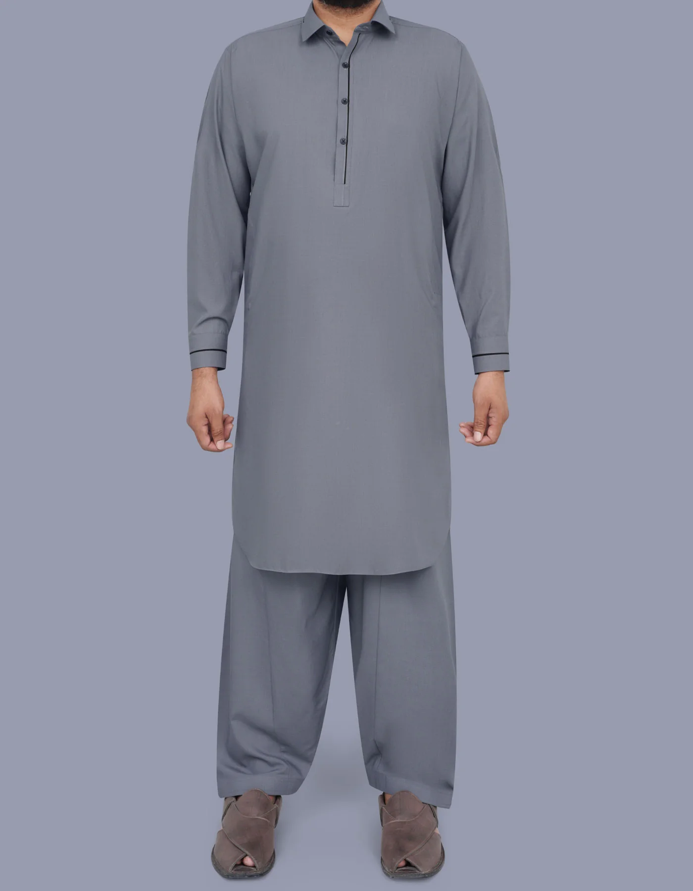 D Grey Texture Kameez Shalwar