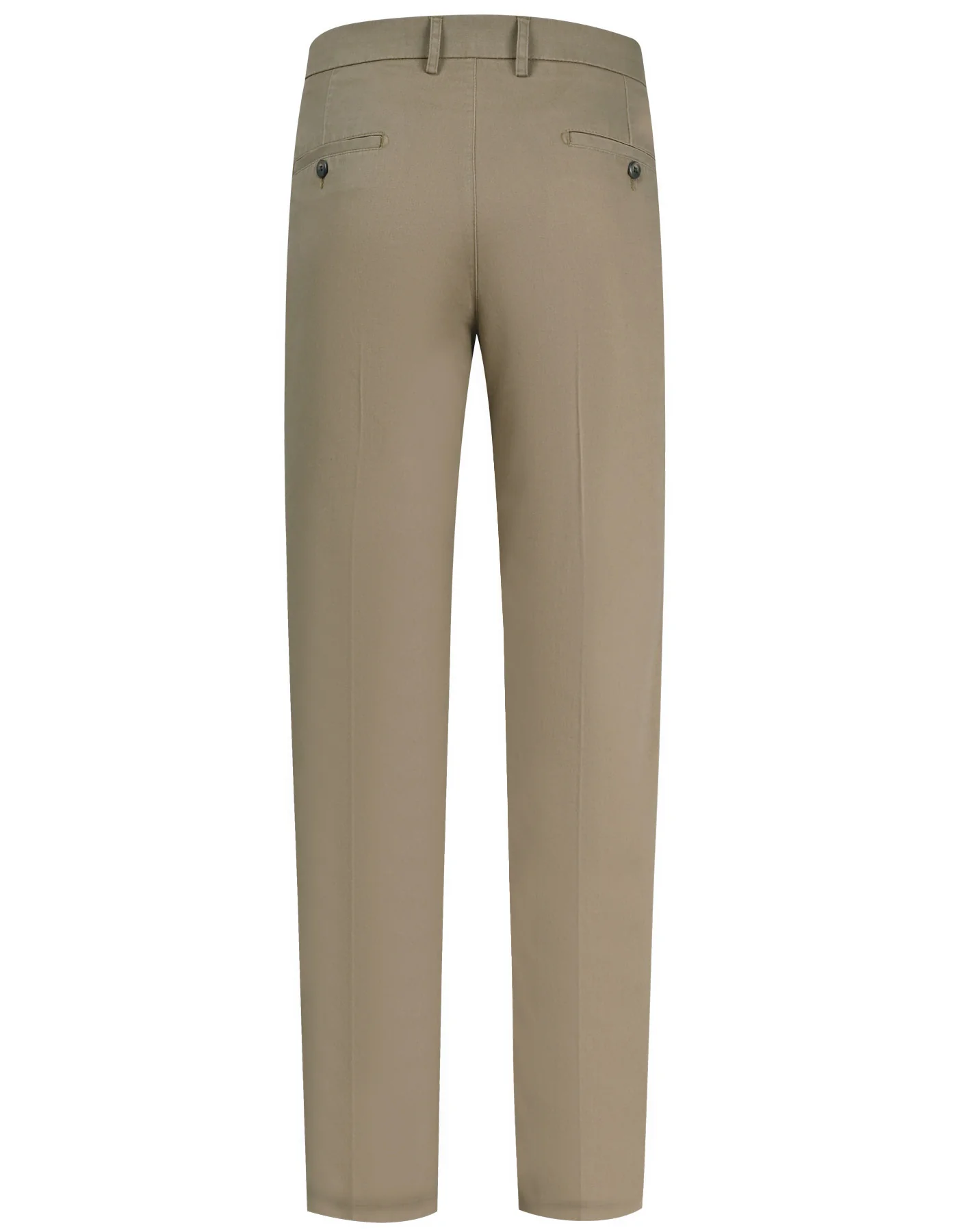 D Khaki Plain Classic Fit Cotton Trouser - Image 5