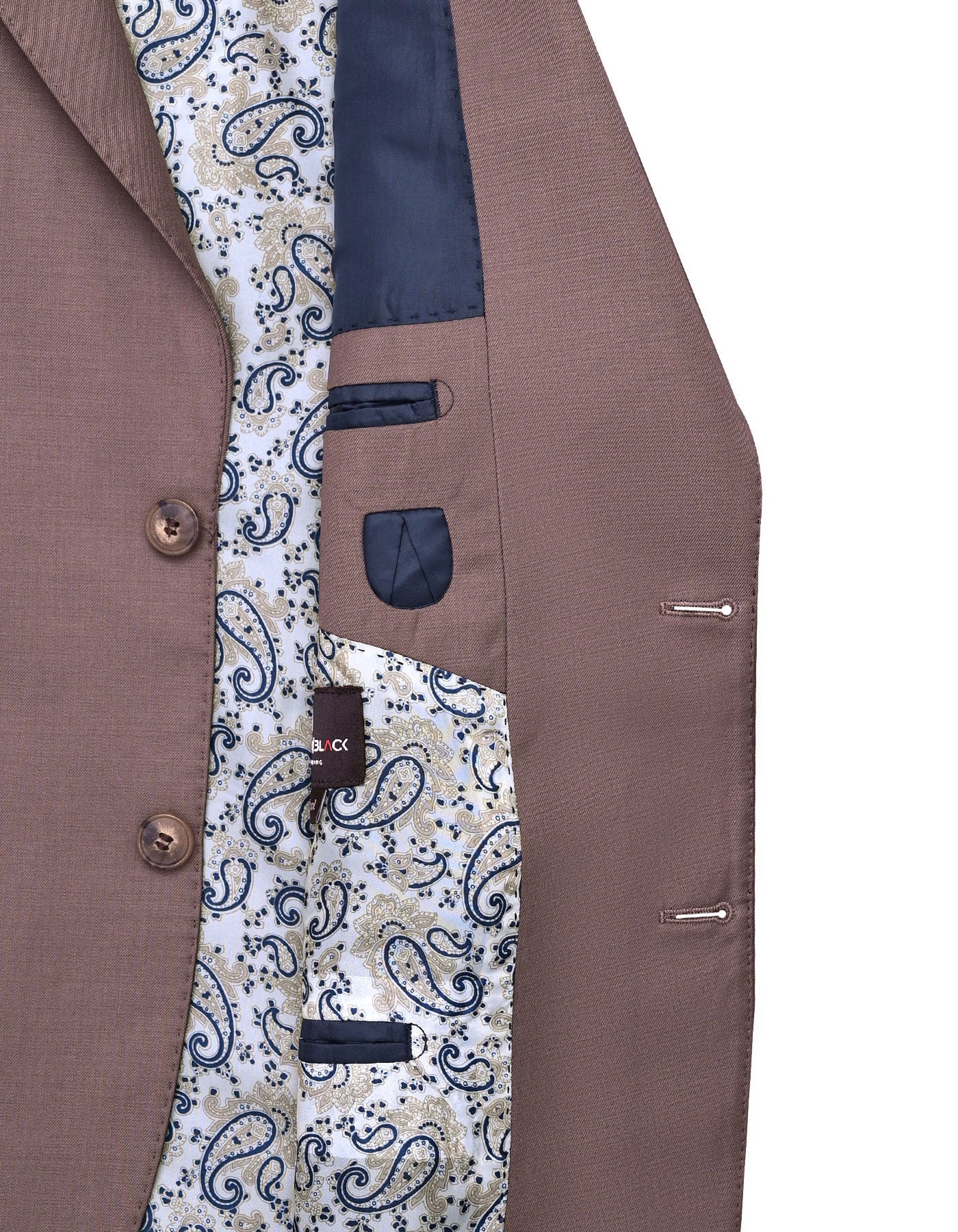 D Khaki Plain Classic Fit Suit - Image 5